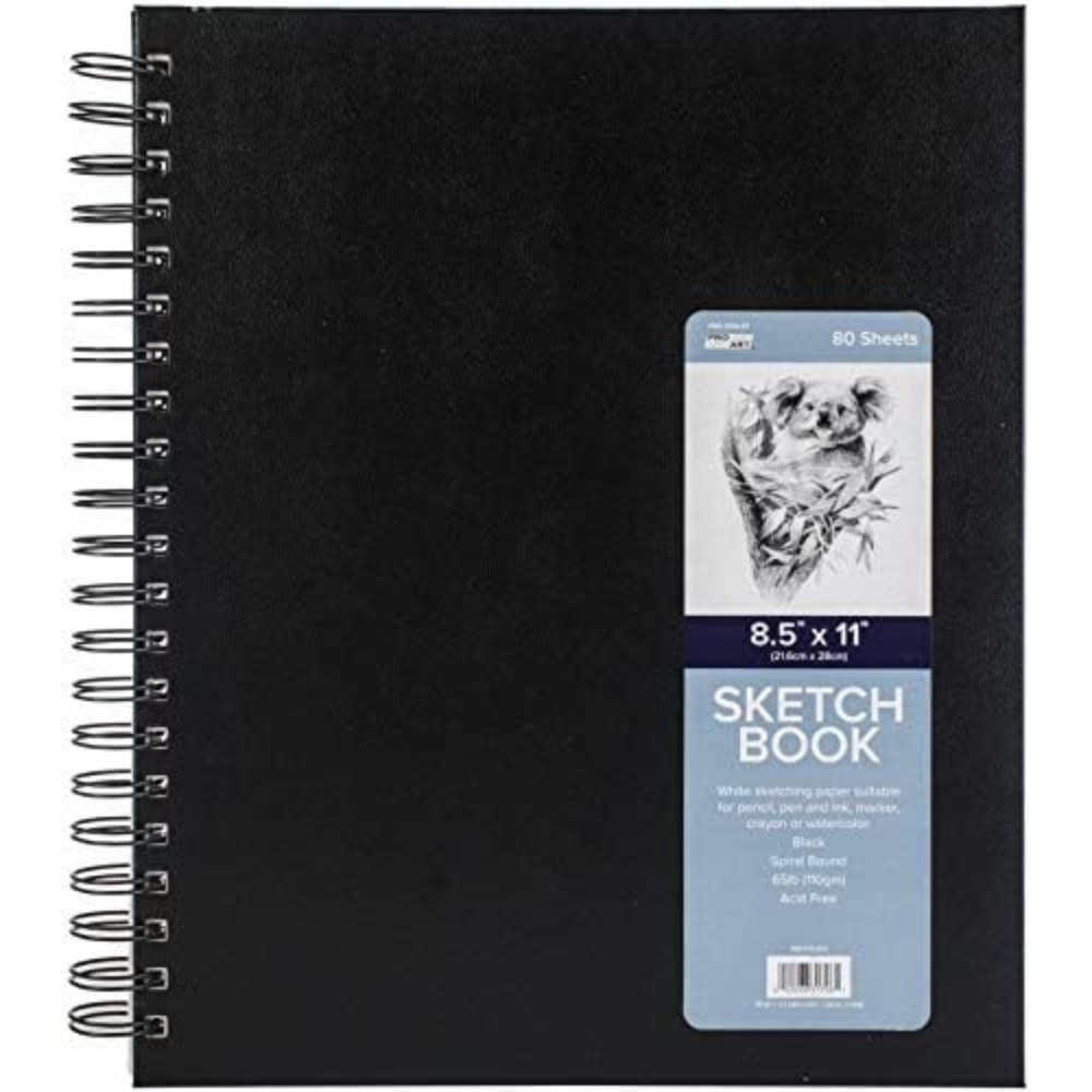 Pro Art 8 1/2-Inch By 11-Inch Spiral Bound Sketch Book, 80-Sheet
