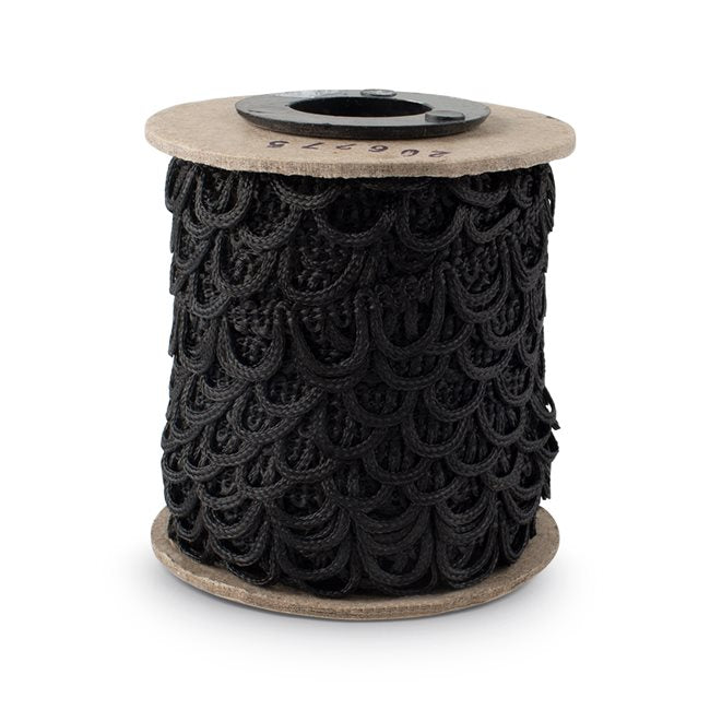 Non-Elastic Button Looping W/1/2" Spacing - 36 Yds. X 1/2" - Black