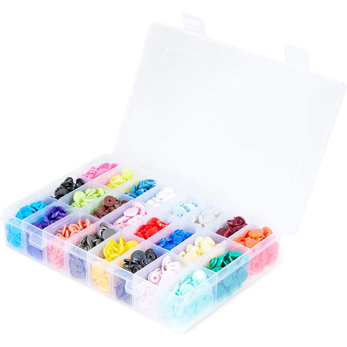 392 Pcs Set Snap Buttons Pliers Kit, Plastic Replacement with Tools and Storage Box, Sewing Supplies, 0.5 in, 24 Colors