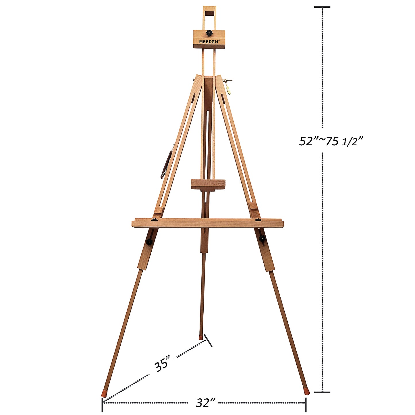 MEEDEN Tripod Portable Field Easel Stand, Artist Wooden Easel for Adults Painting with Carry Bag, Adjustable Art Easel Hold Canvas up to 44"