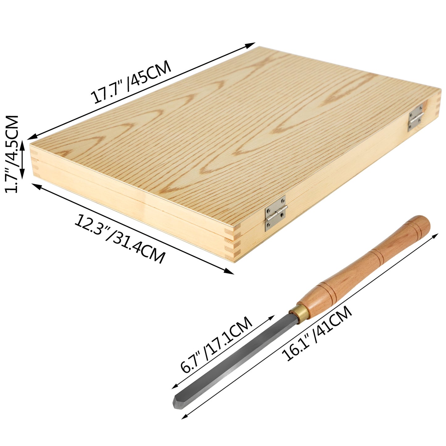 VEVOR 8 PCS Wood Turning Tools with HSS Blades Hardwood Handles Woodworking Lathe Chisel Set Cutting Carving Wooden Case for Storage for Wood Turning Hardwood One Free Chisel