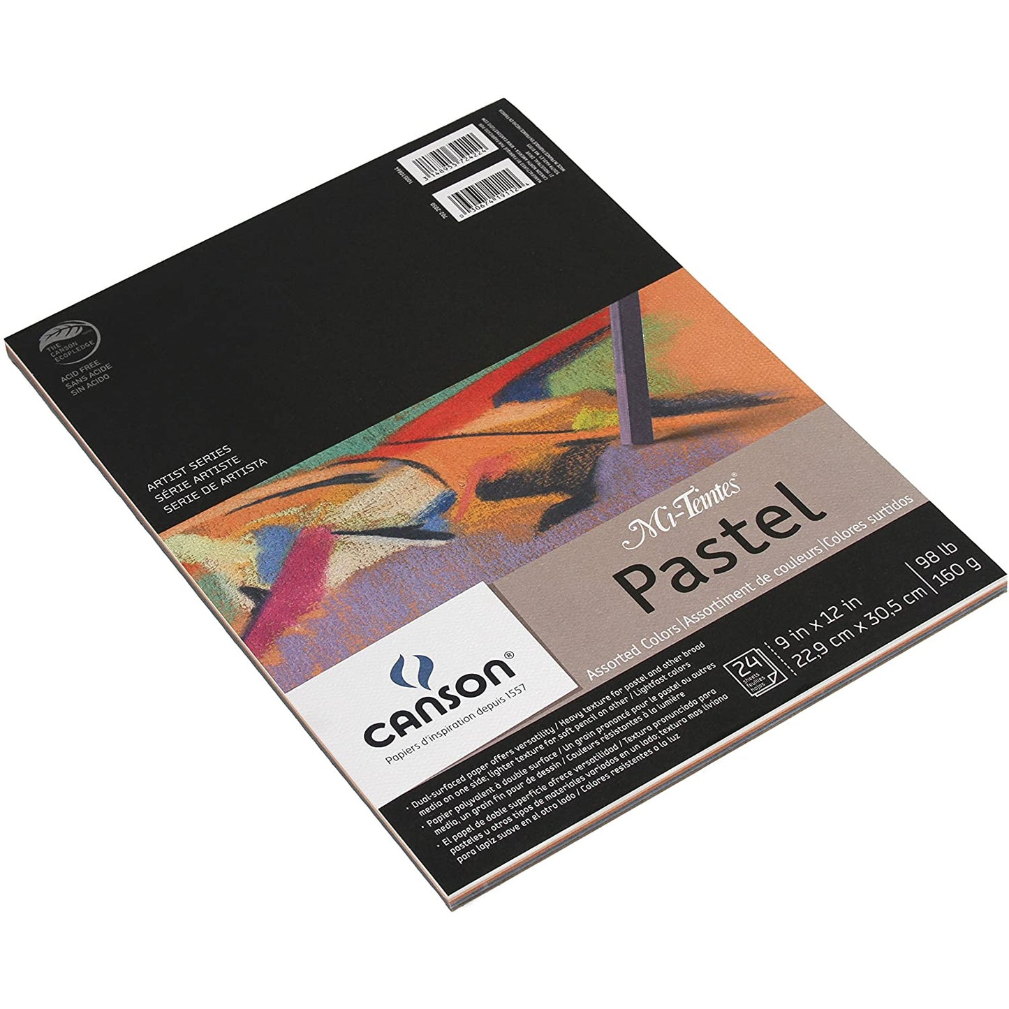 Canson Mi-Teintes Paper Pad, 9" x 12", Assorted Colors