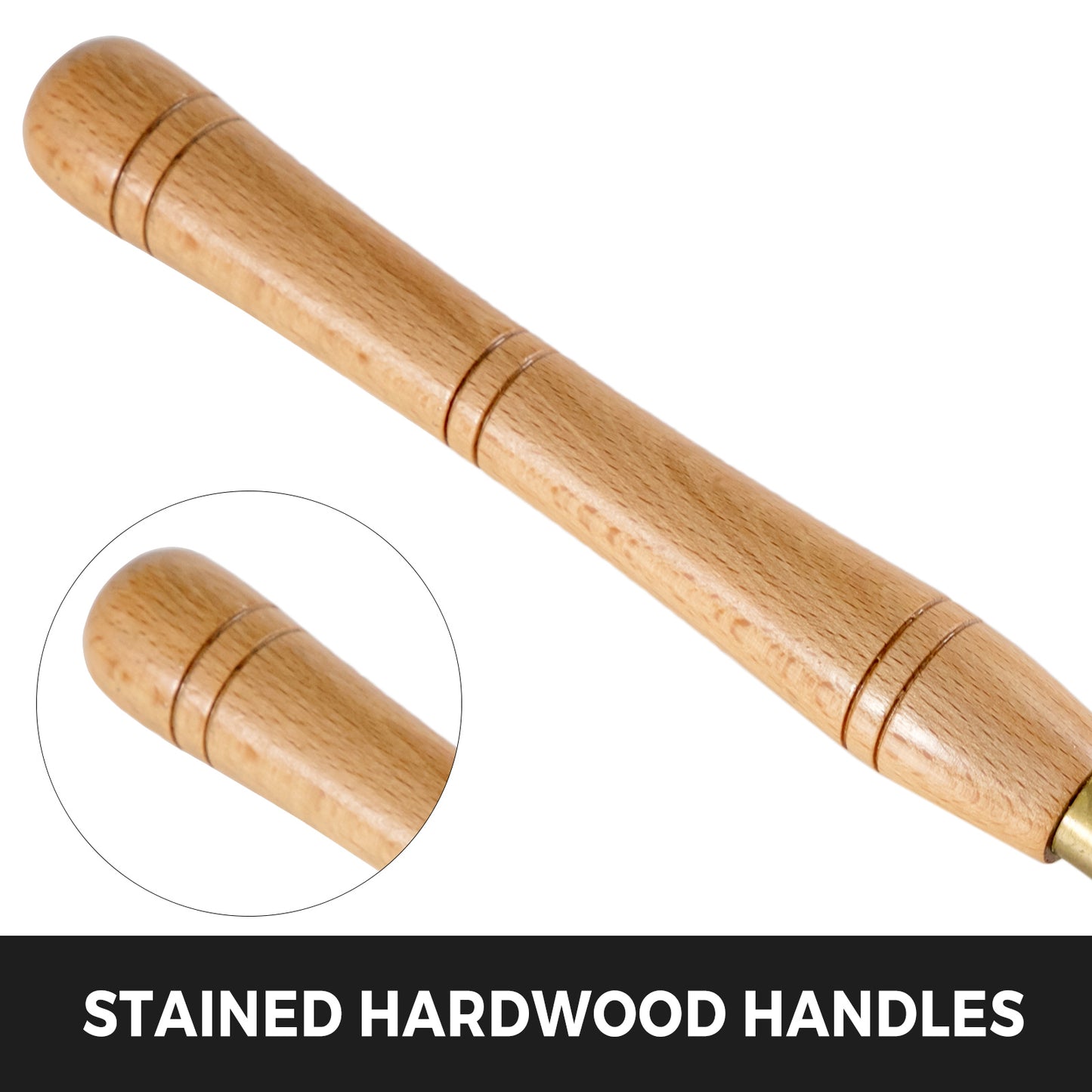VEVOR 8 PCS Wood Turning Tools with HSS Blades Hardwood Handles Woodworking Lathe Chisel Set Cutting Carving Wooden Case for Storage for Wood Turning Hardwood One Free Chisel