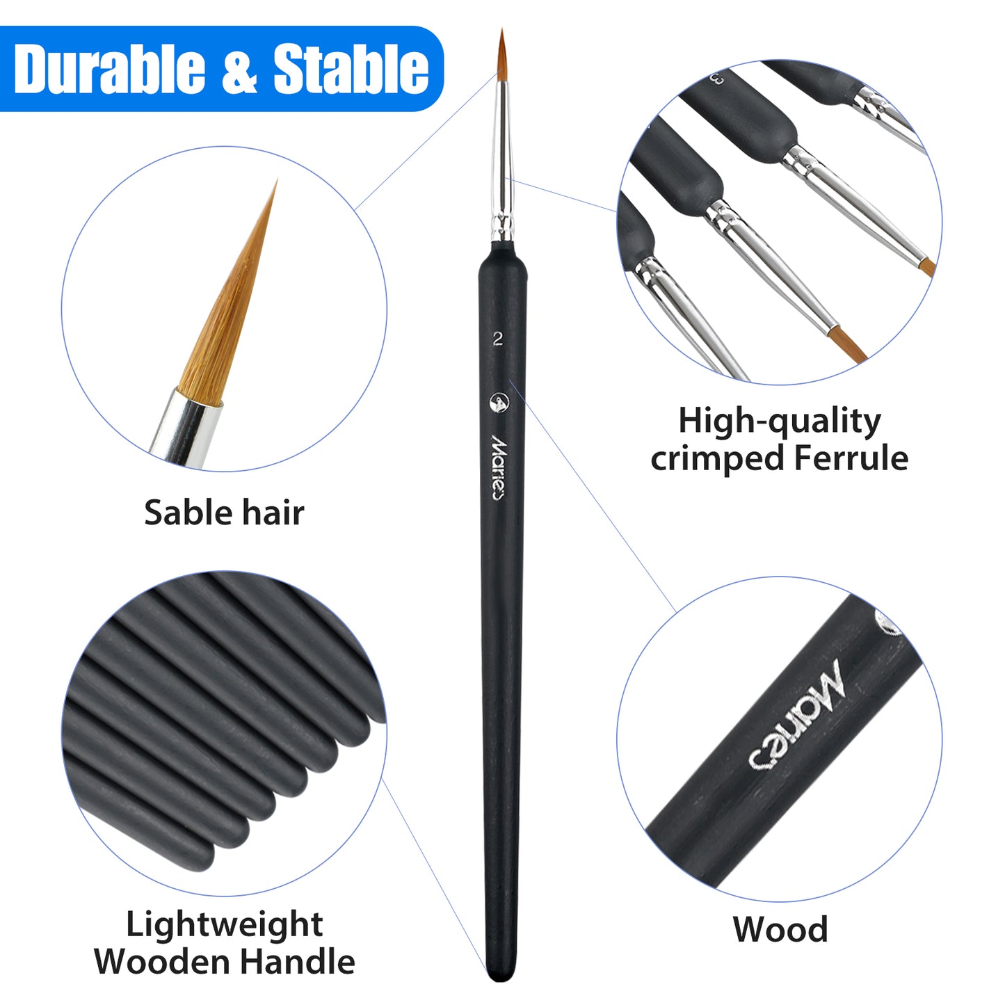 9 Pcs Miniature Painting Brushes Kit, EEEkit Detail Acrylic Paint Brushes Set for Gouache, Oil, Tempera, Enamel and Face Painting