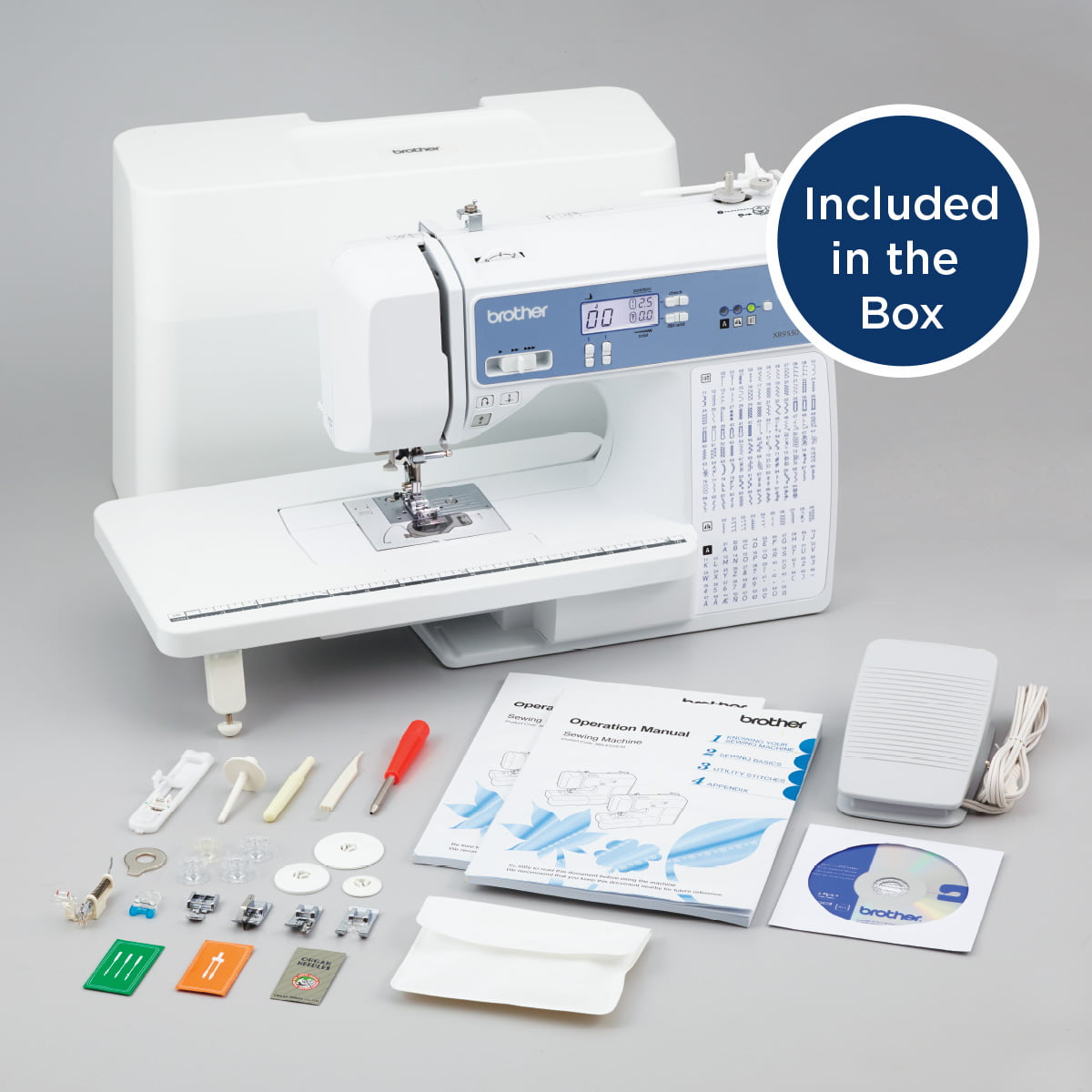 Brother XR9550 Sewing and Quilting Machine with LCD, Wide Table, 8-Sewing Feet