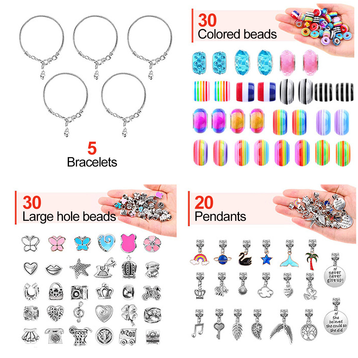 Charm Bracelet Making Kit for Girls Teens 85Pcs Jewelry Making Kit with Bracelet Beads Jewelry Charms Arts