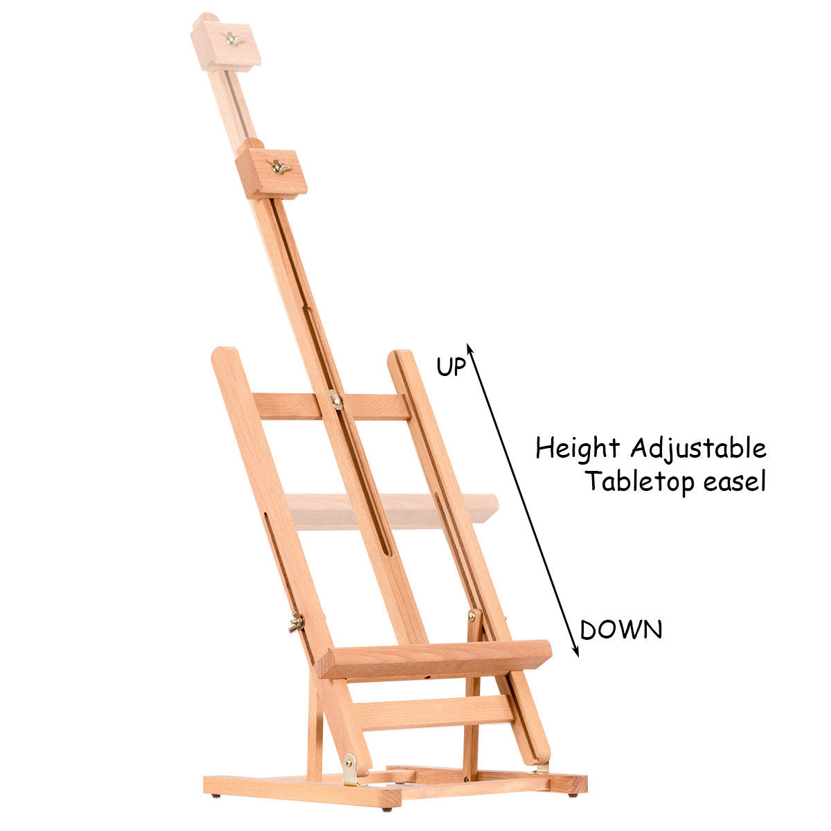 Costway Portable Wood Tabletop Easel H-Frame Adjustable Artist Painting Display Studio