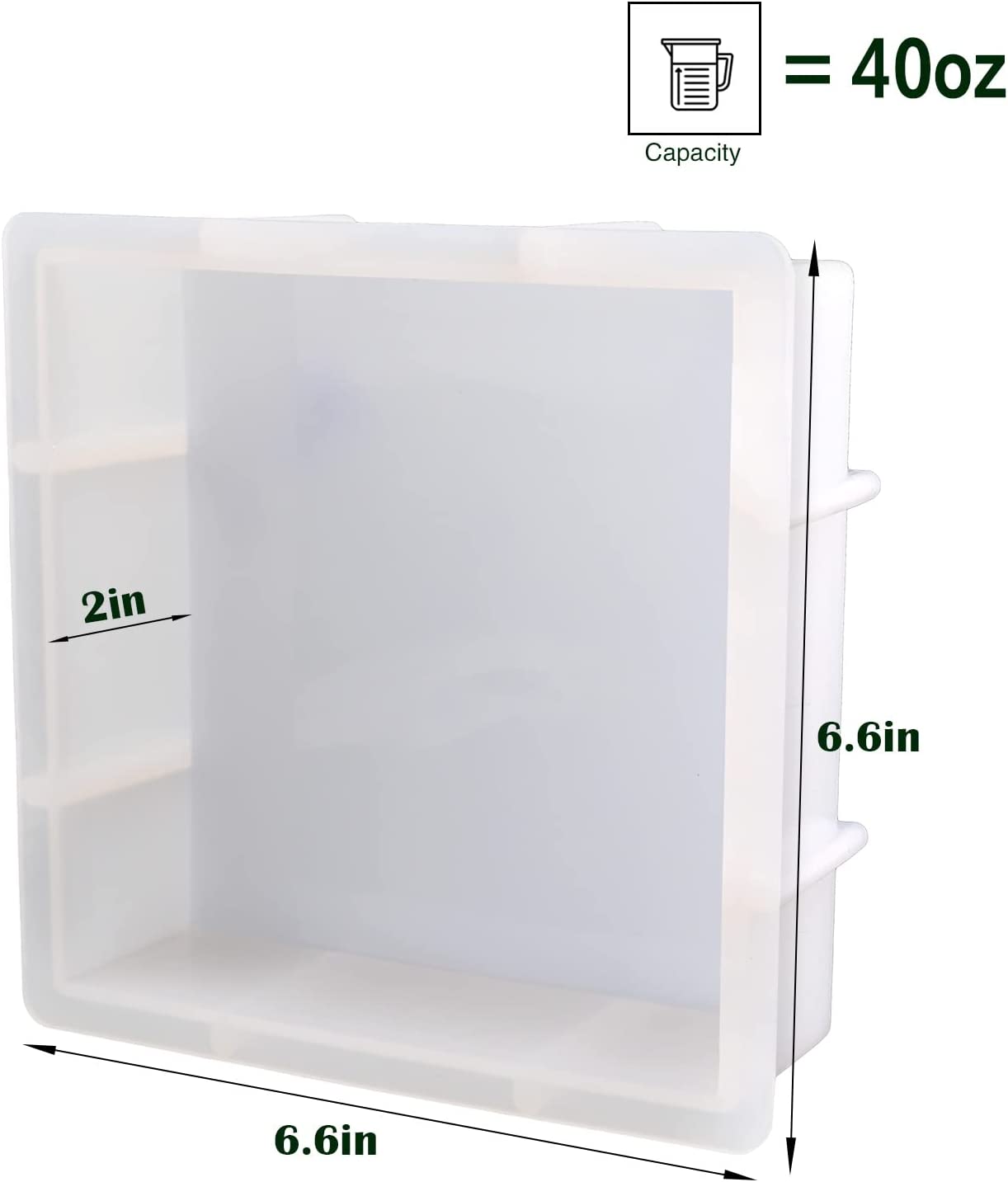 Square Silicone Molds for Resin, Large Resin Molds, Deep Resin Molds for Flowers Preservation, Epoxy Molds for Resin Casting DIY Insect Specimens Resin Art Gifts Home Decoration (6.6'' x 2'')