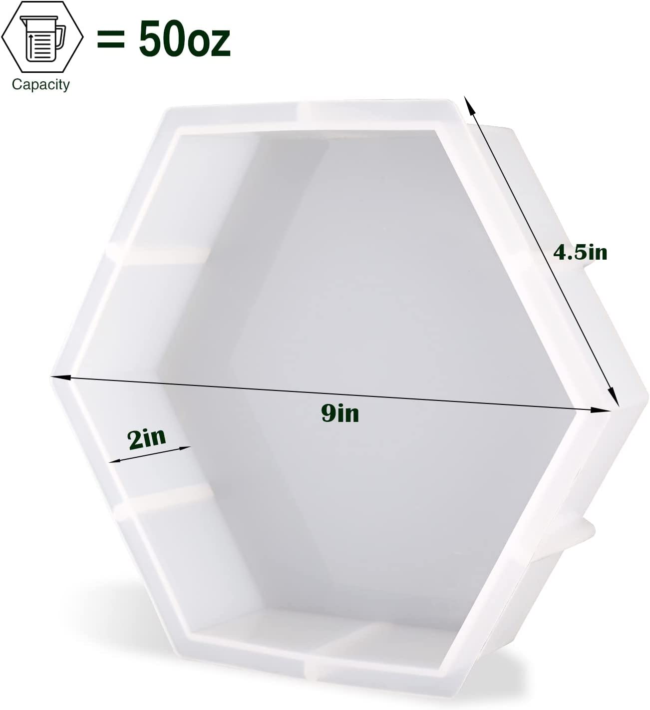 Large Silicone Molds for Resin, Actvty Hexagon Resin Molds, 9 Inch Upgraded Hexagon Silicone Molds for Flowers Preservation, Epoxy Molds for Resin Casting DIY Wedding Home Decors