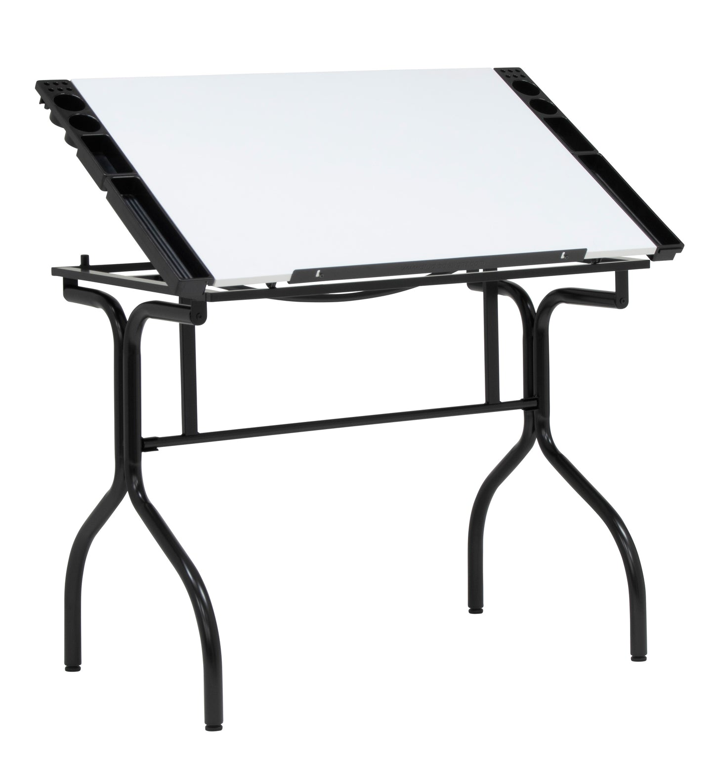 Studio Designs Metal Folding Drafting Table, Black, Wood Top