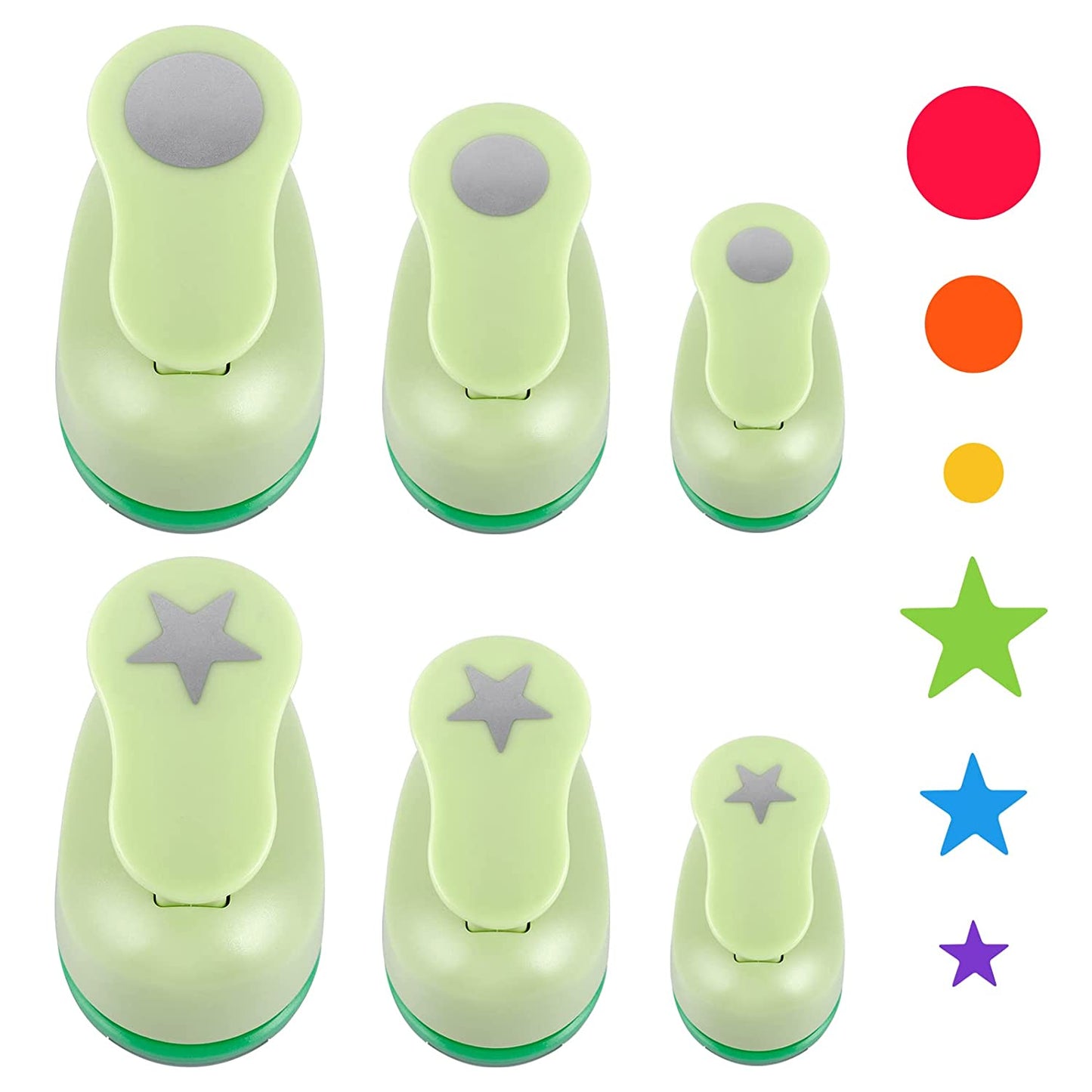 UCEC 6 Pcs Craft Hole Punch, 1-Inch Paper Puncher Handmade Hole Scrapbooking Punches, Different Shape Crafting Designs for Kindergarten Teacher Office Supplies Kids