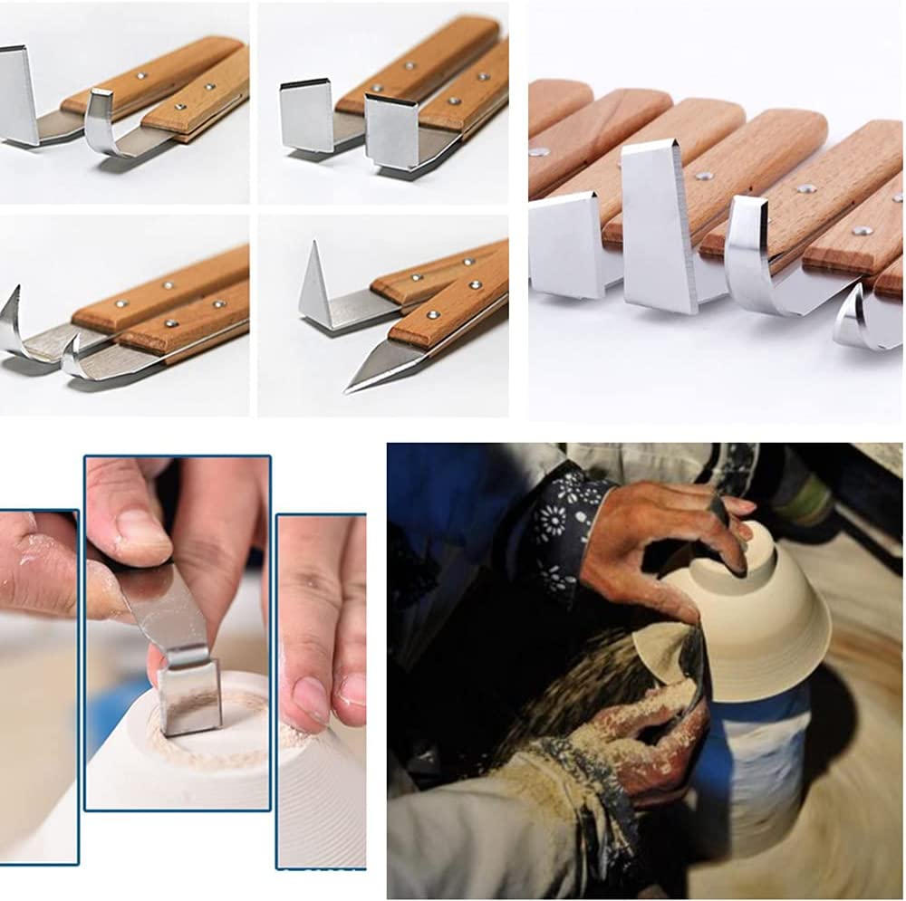 8 Pack Pottery Tools - Stainless Steel Engraving Knives - Clay Hand Tools - Craft Trim Artist - Ceramic Tools Set Engraving, Shaping, Clay Sculpture, Styling