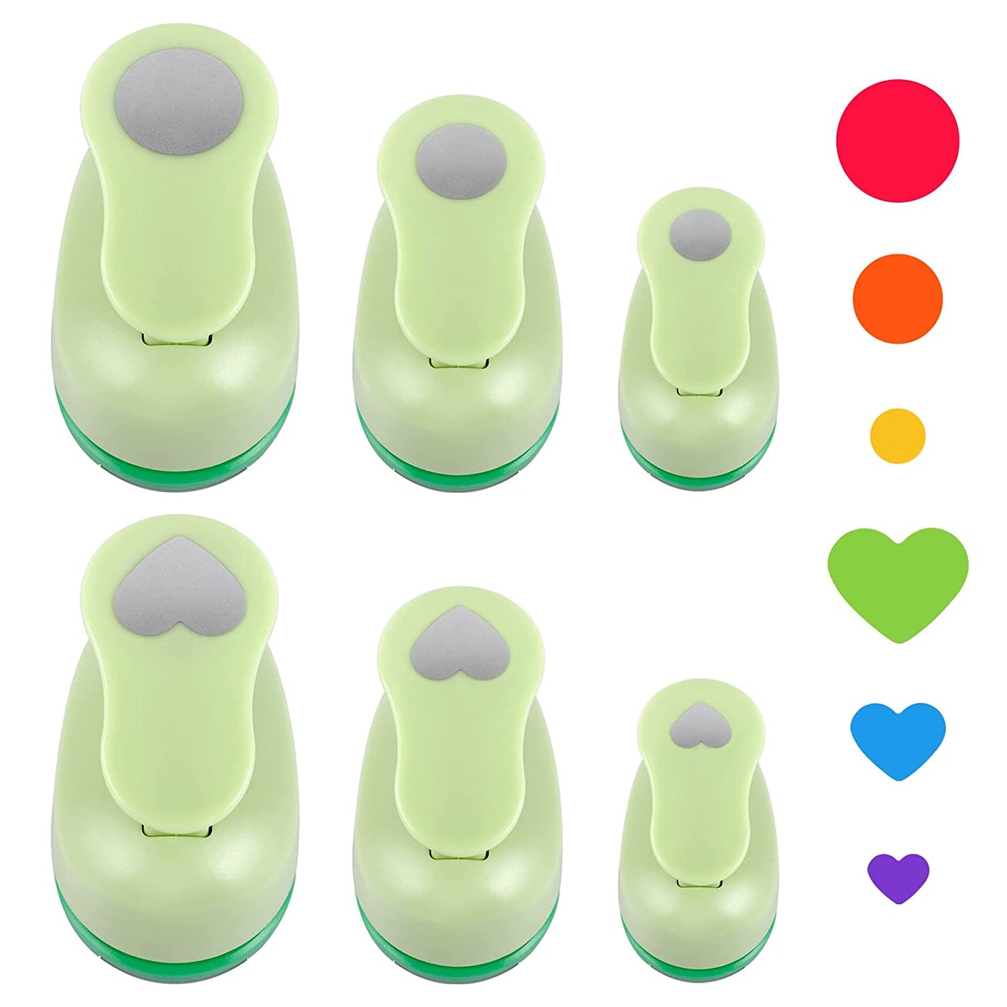UCEC 6 Pcs Craft Hole Punch, 1-Inch Paper Puncher Handmade Hole Scrapbooking Punches, Different Shape Crafting Designs for Kindergarten Teacher Office Supplies Kids