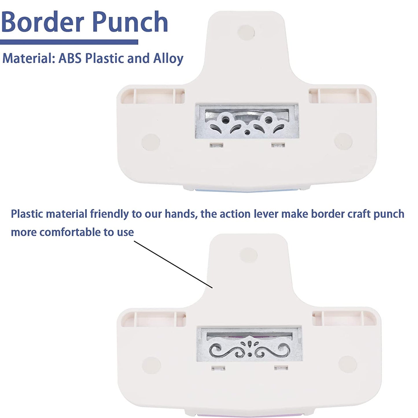 PRENDI 2 Pieces Border Punch for Paper Crafts Fancy Punches Scrapbooking Cards DIY Craft and Wedding Invitations