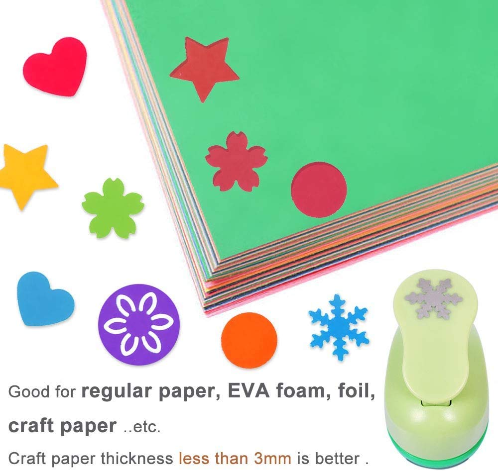 UCEC 6 Pcs Craft Hole Punch, 1-Inch Paper Puncher Handmade Hole Scrapbooking Punches, Different Shape Crafting Designs for Kindergarten Teacher Office Supplies Kids