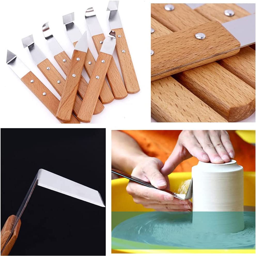 8 Pack Pottery Tools - Stainless Steel Engraving Knives - Clay Hand Tools - Craft Trim Artist - Ceramic Tools Set Engraving, Shaping, Clay Sculpture, Styling