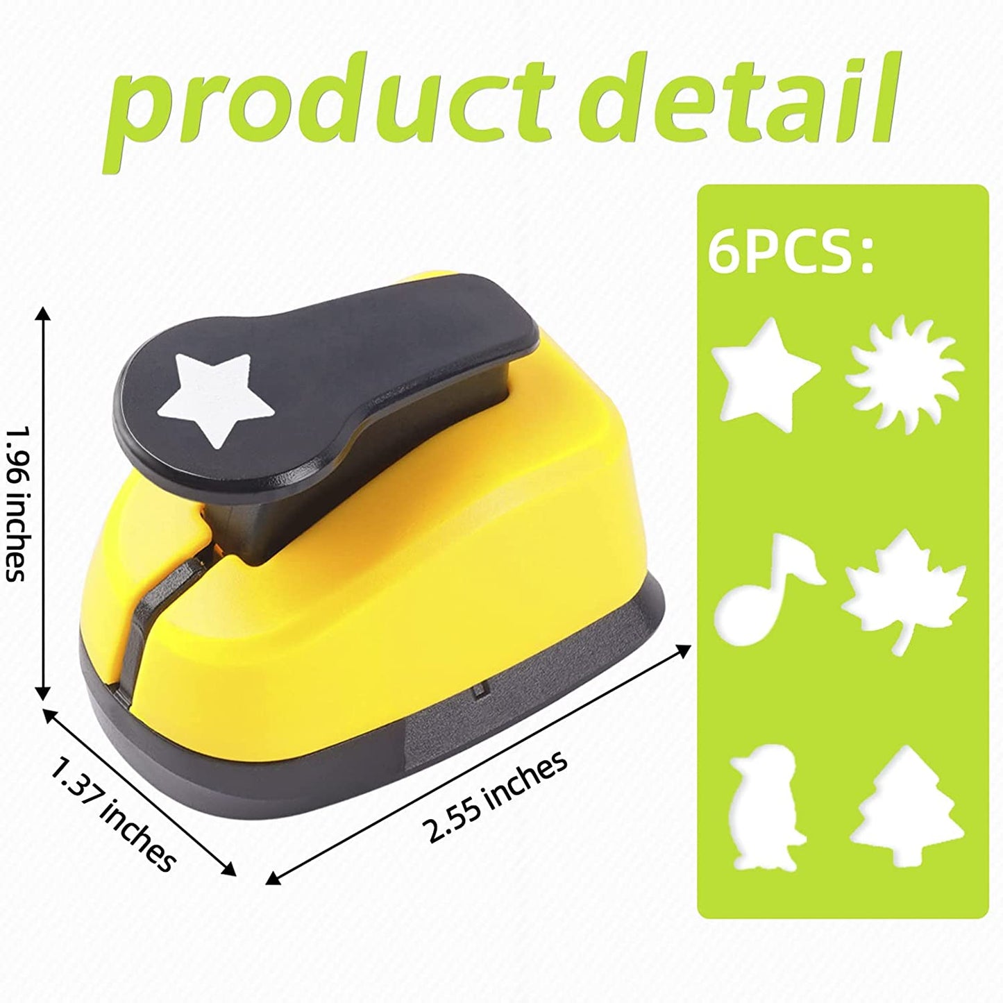 Paper Punches, 1 inch Hole Punch,Heart Paper Punch, 6pcs Hole Punch Set, Flower Paper Punch, For Scrapbooking