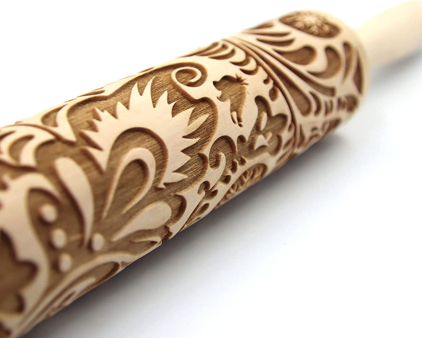 ARTEZA embossed / Patterned rolling pin,Engraved rolling pin, 3D Rolling Pin(Wisteria 1)