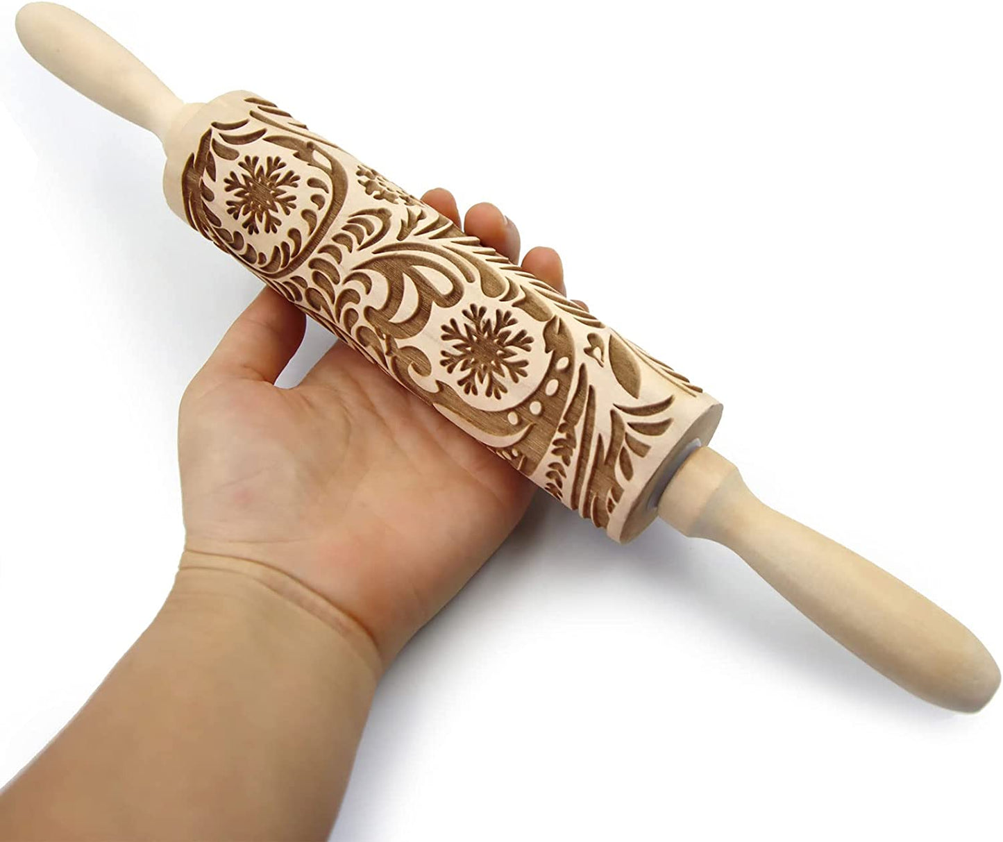ARTEZA embossed / Patterned rolling pin,Engraved rolling pin, 3D Rolling Pin(Wisteria 1)
