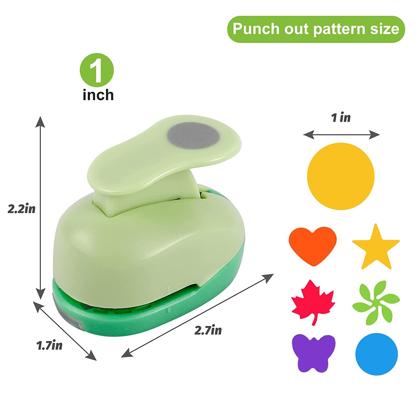 UCEC 6 Pcs Craft Hole Punch, 1-Inch Paper Puncher Handmade Hole Scrapbooking Punches, Different Shape Crafting Designs for Kindergarten Teacher Office Supplies Kids