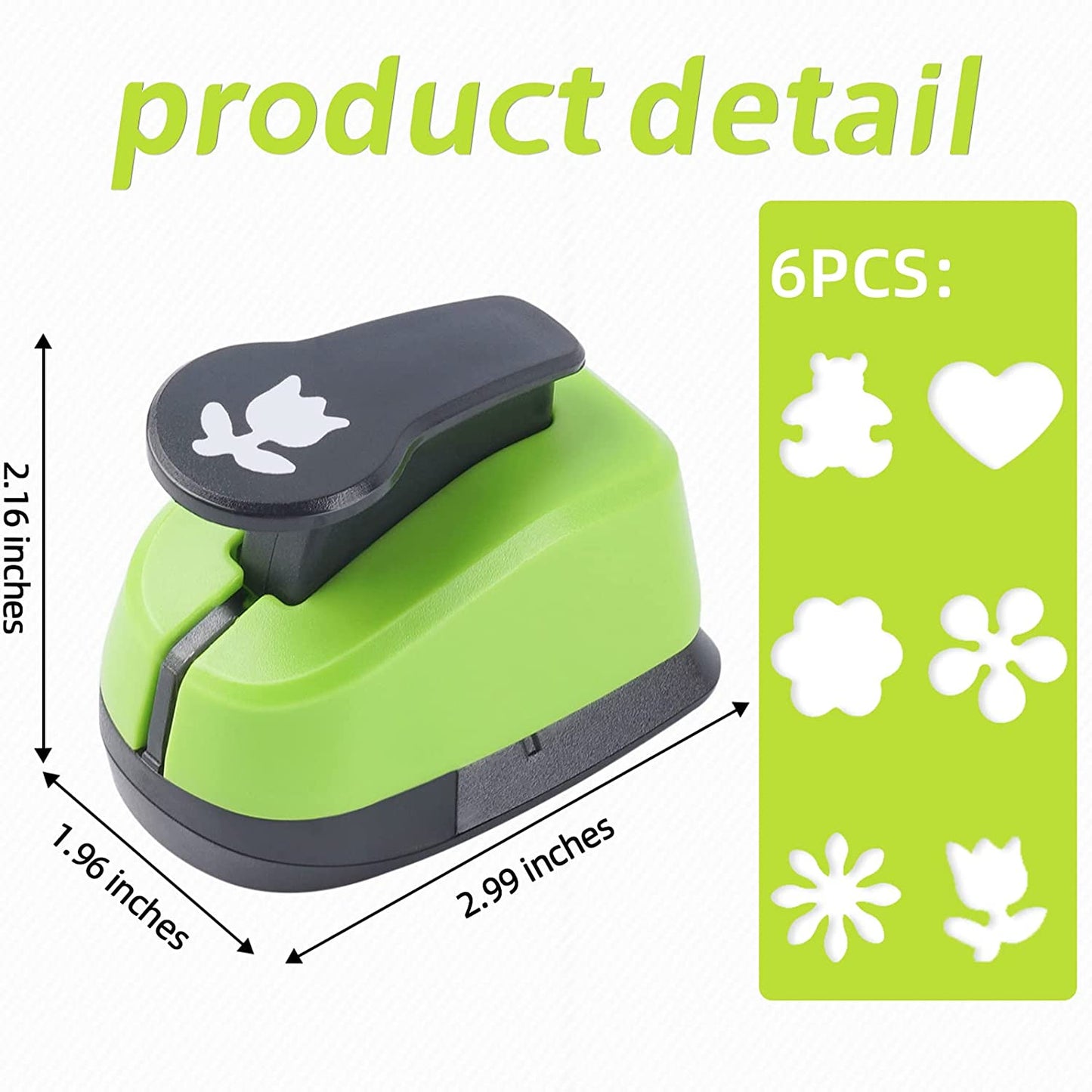 Paper Punches, 1 inch Hole Punch,Heart Paper Punch, 6pcs Hole Punch Set, Flower Paper Punch, For Scrapbooking