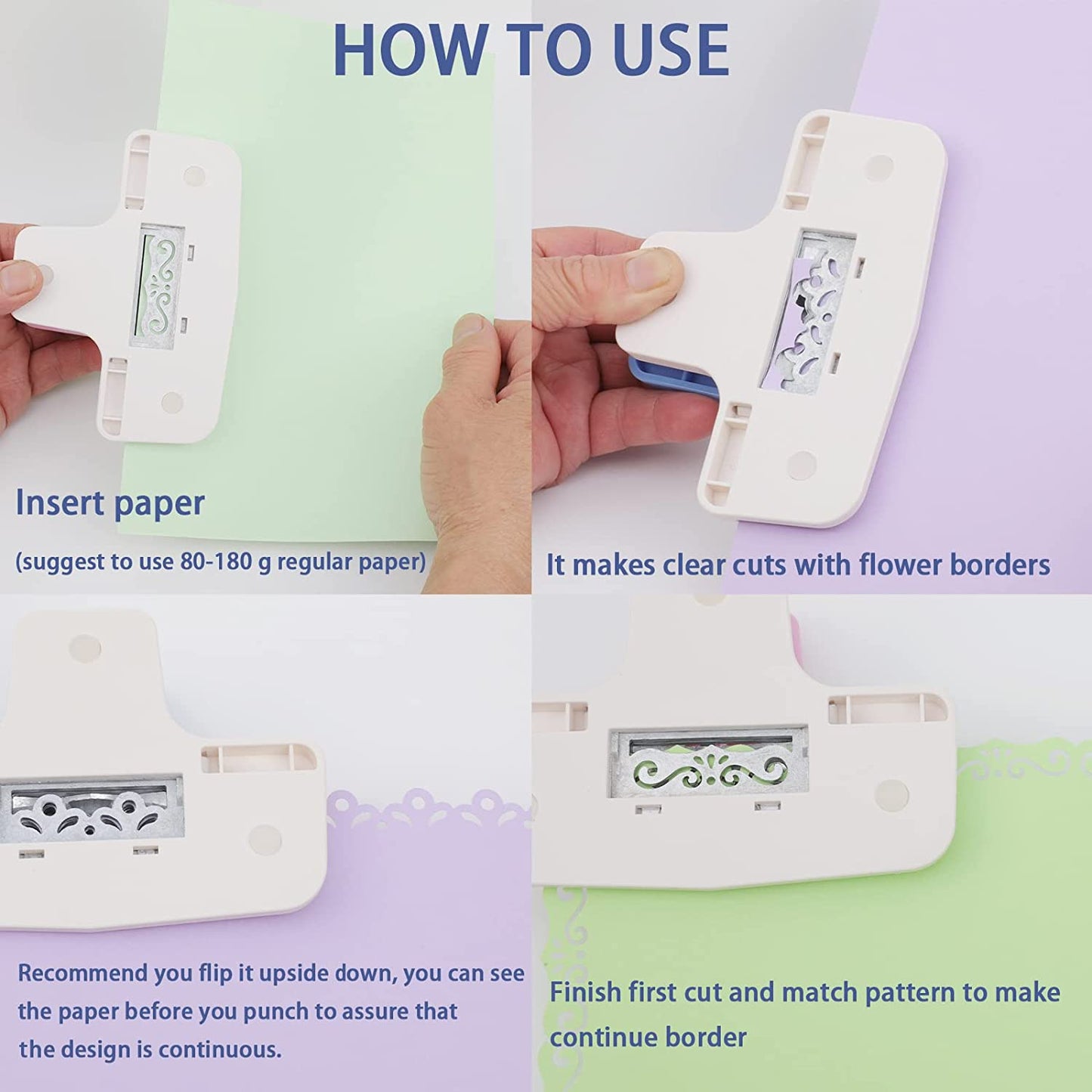 PRENDI 2 Pieces Border Punch for Paper Crafts Fancy Punches Scrapbooking Cards DIY Craft and Wedding Invitations