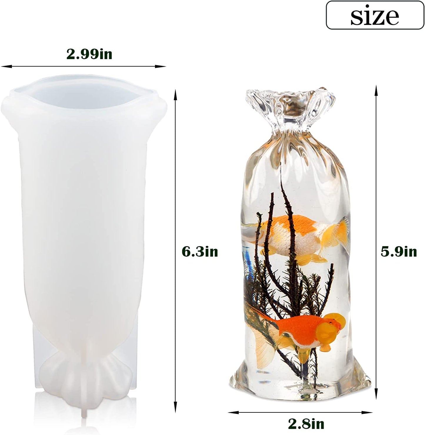 Lucky Bag Resin Molds, Silicone Molds for Resin Casting, 3D Resin Molds Silicone for DIY Lucky Bag Home Decoration, Flowers Specimens Preservation, Resin Epoxy Casting Crafts
