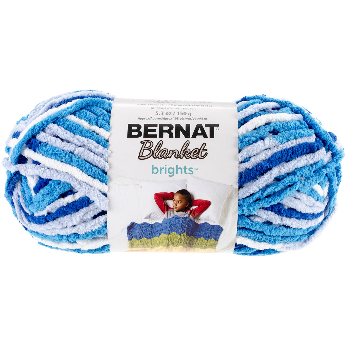 Bernat Blanket Brights Yarn -Waterslide Variegated Multipack Of 3