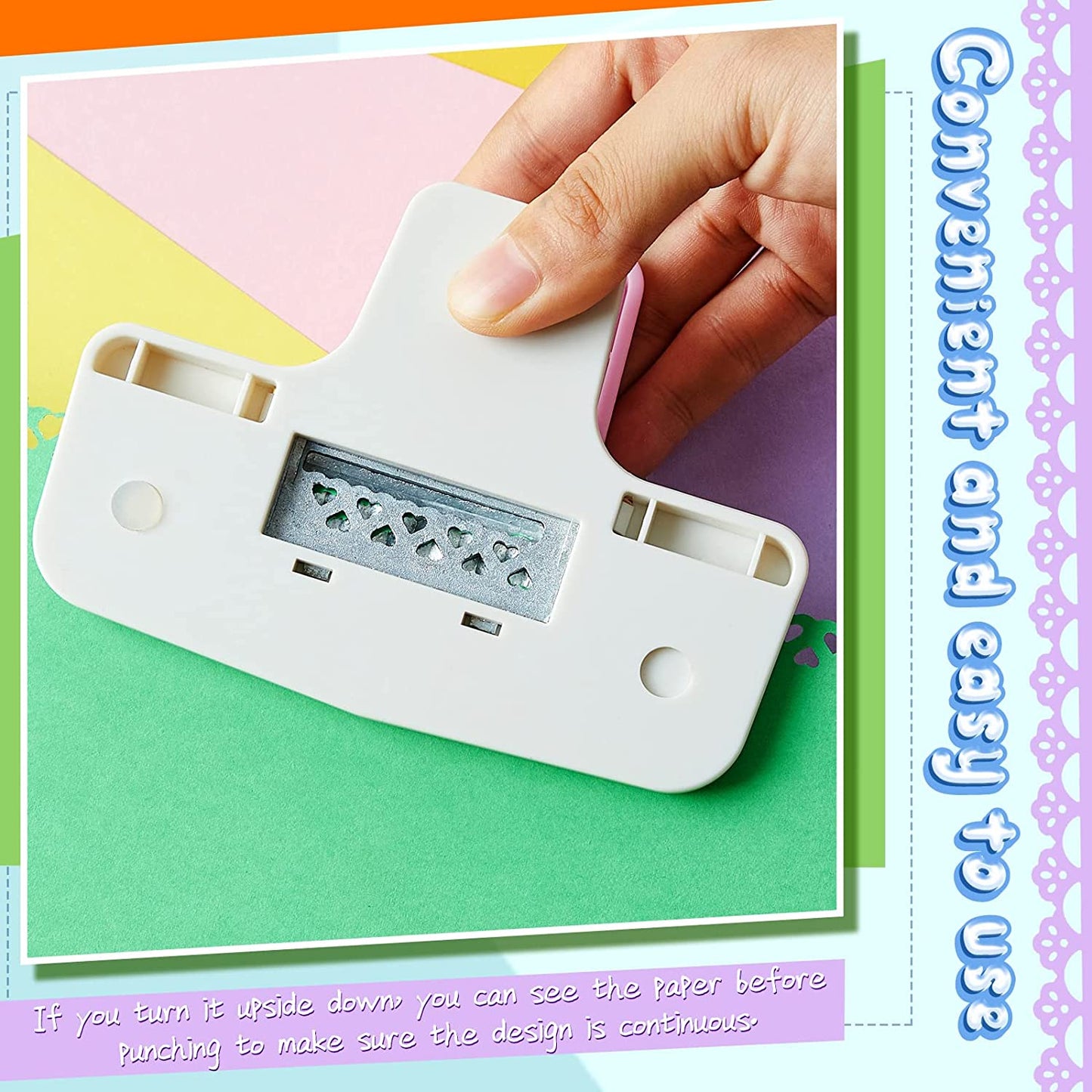2 Pcs Paper Punch Border Craft Fancy Punches Flower Embossing Punch for Card Making Handmade Cutter DIY Gift Card Puncher for Scrapbooking Die Cut Wedding Cards Crafting(Sweet Style)