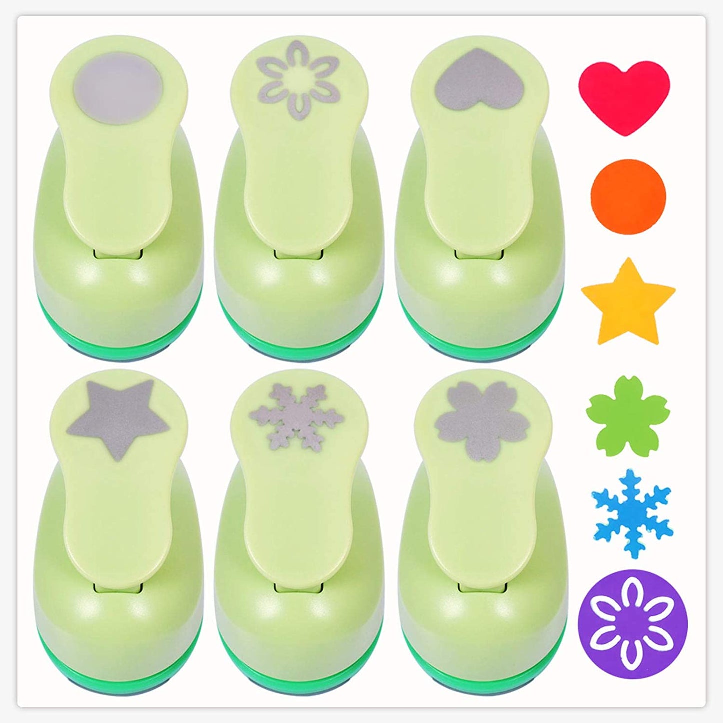 UCEC 6 Pcs Craft Hole Punch, 1-Inch Paper Puncher Handmade Hole Scrapbooking Punches, Different Shape Crafting Designs for Kindergarten Teacher Office Supplies Kids