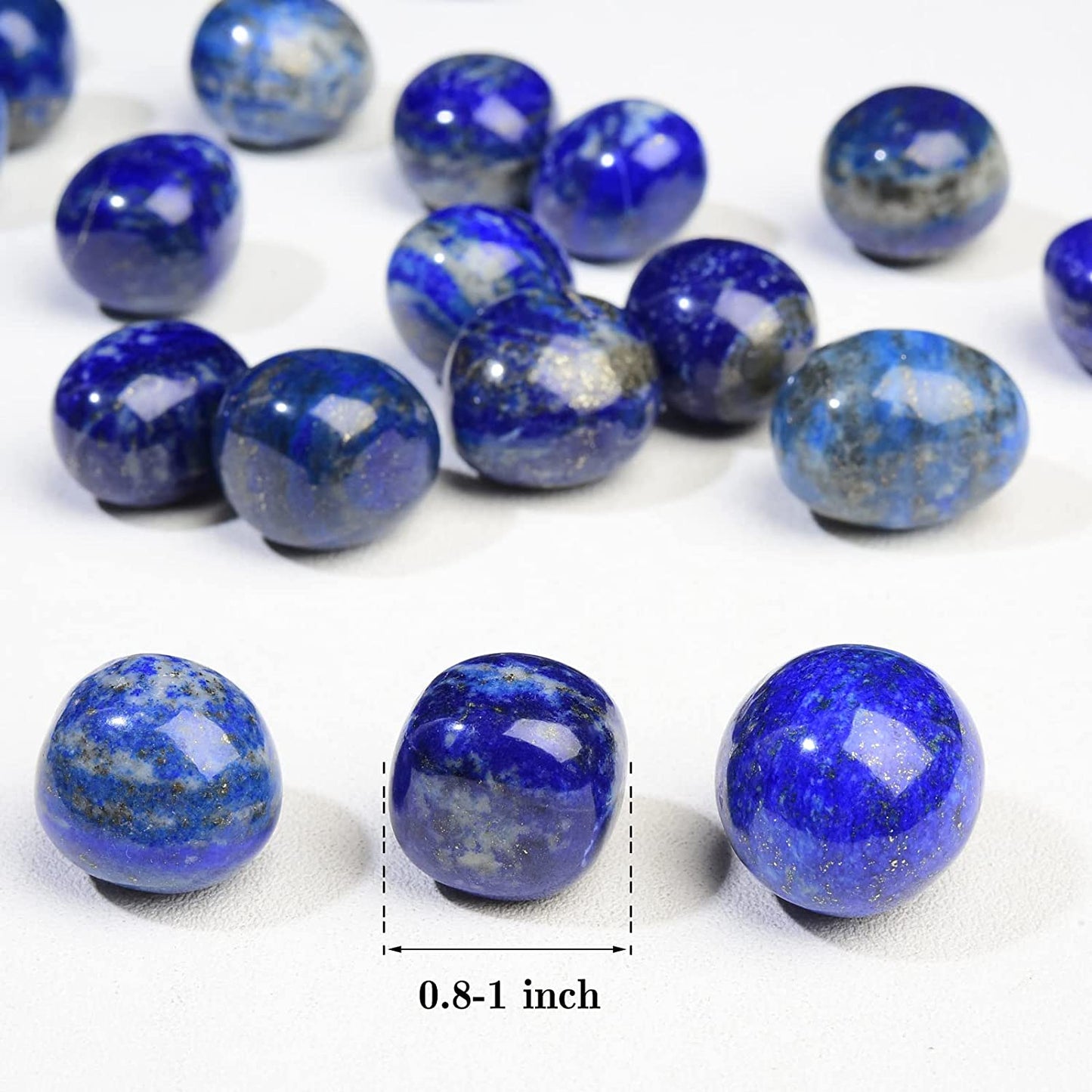 Ainuosen 1LB Natural Polished Tumbled Lapis Lazuli Crystals Stones 0.8-1.2 inch