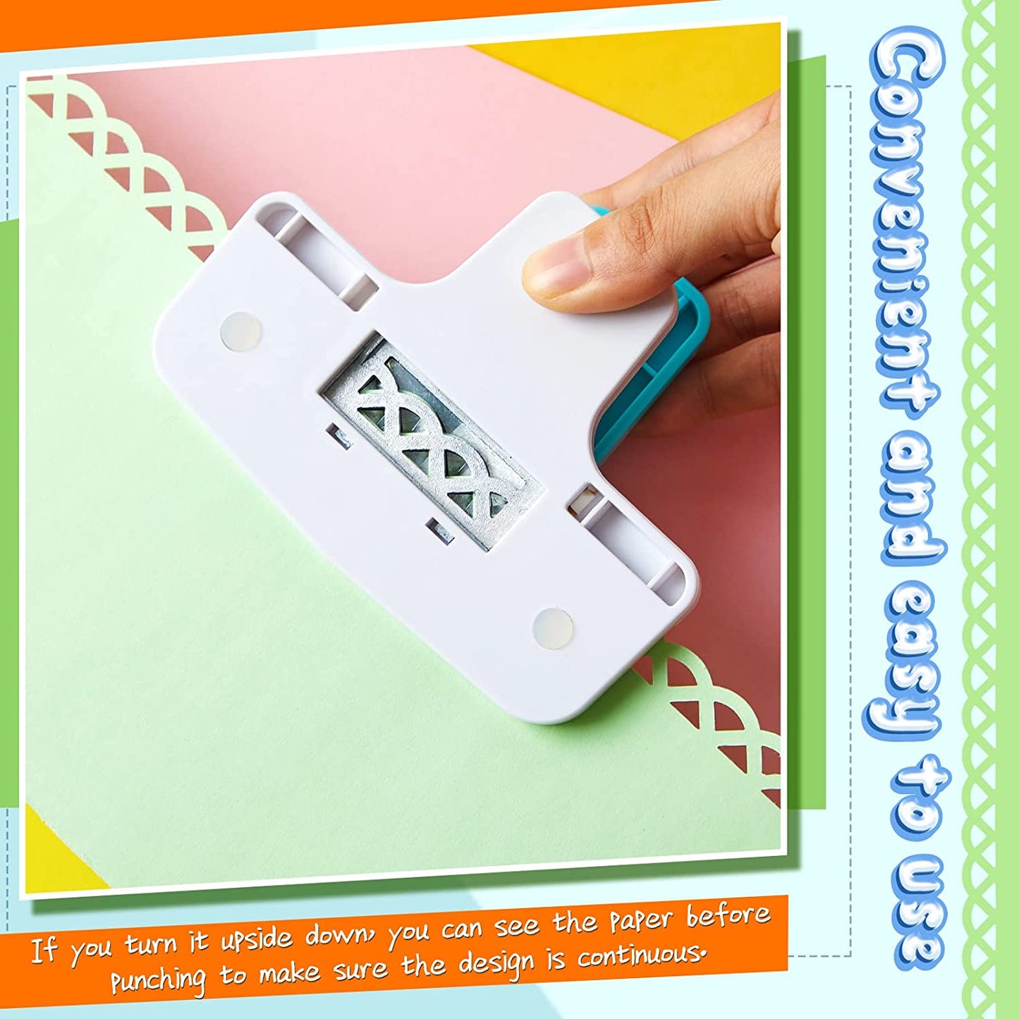 2 Pcs Paper Punch Border Craft Fancy Punches Flower Embossing Punch for Card Making Handmade Cutter DIY Gift Card Puncher for Scrapbooking Die Cut Wedding Cards Crafting(Sweet Style)