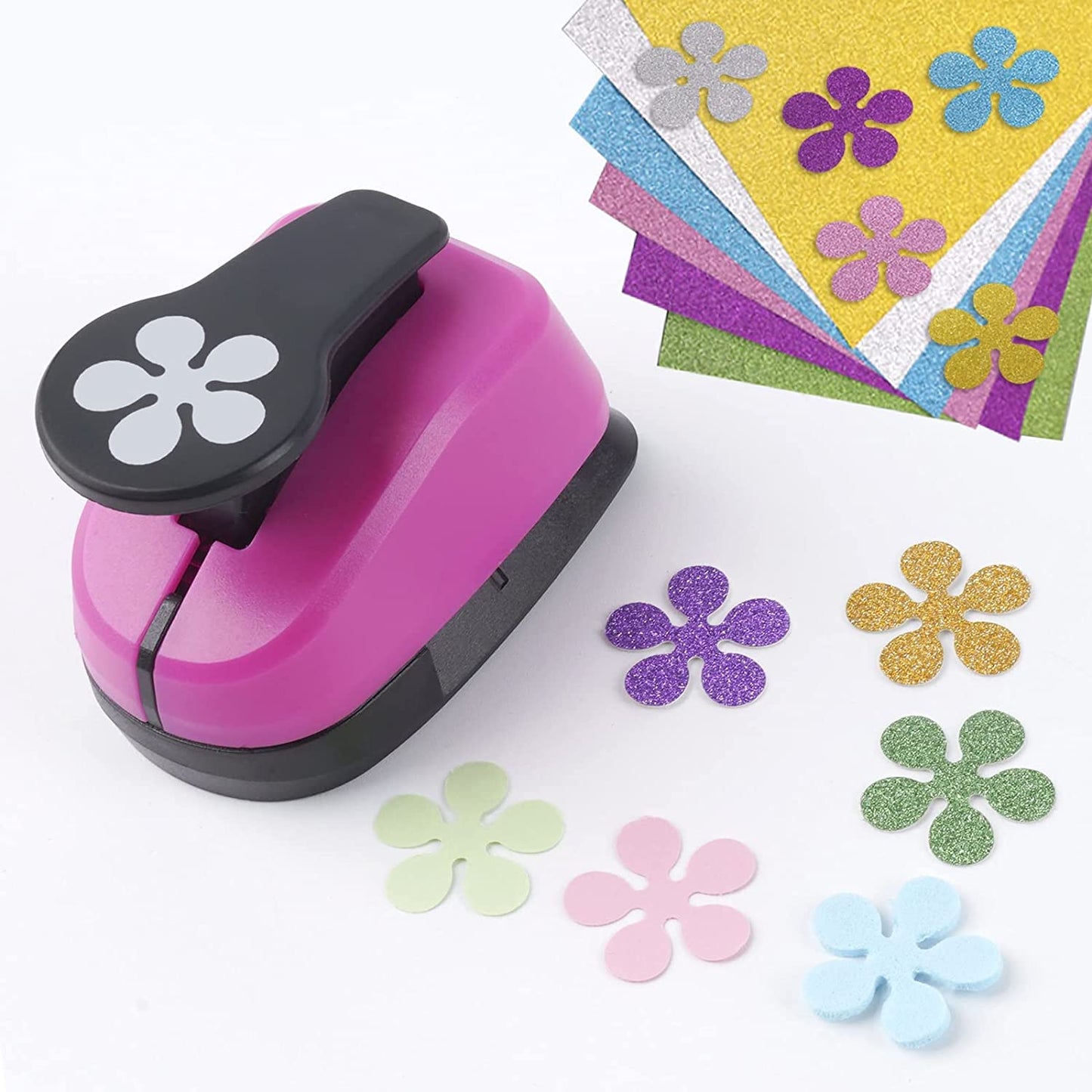 Paper Punches, 1 inch Hole Punch,Heart Paper Punch, 6pcs Hole Punch Set, Flower Paper Punch, For Scrapbooking
