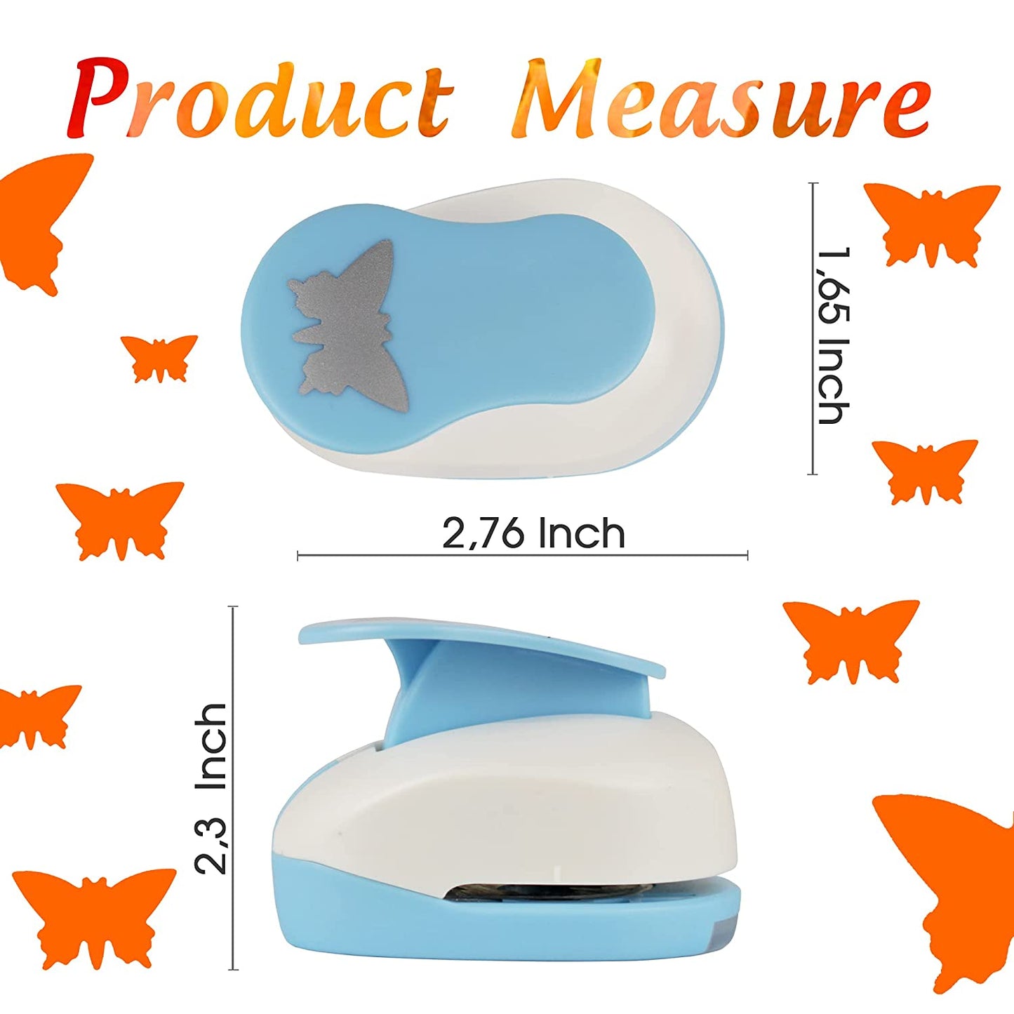 Ecohu Butterfly Punch Cutter 1-inch, Paper Punches, Craft Lever Punch Handmade, Hole Shape for Paper Crafting, Scrapbook, Cards Decoration, DIY Arts.
