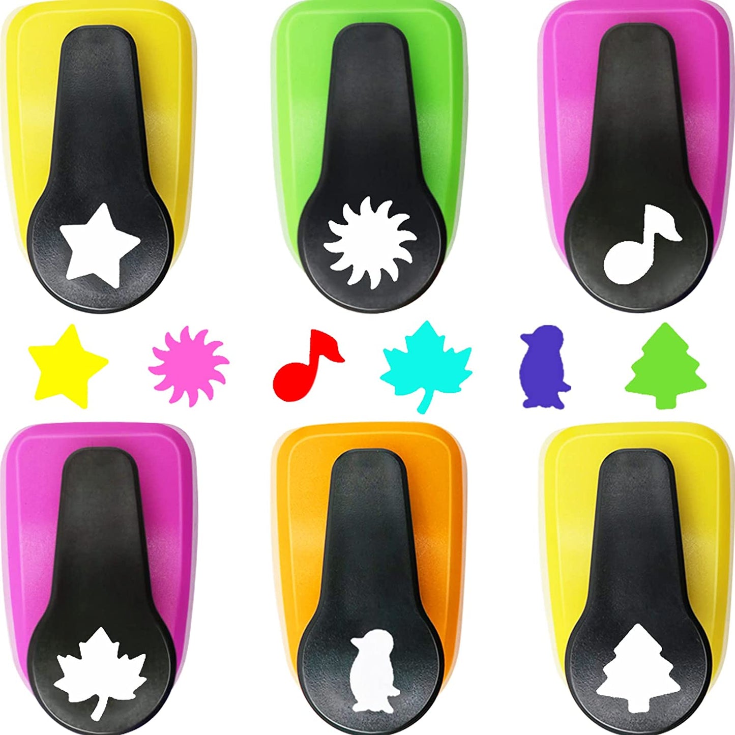 Paper Punches, 1 inch Hole Punch,Heart Paper Punch, 6pcs Hole Punch Set, Flower Paper Punch, For Scrapbooking