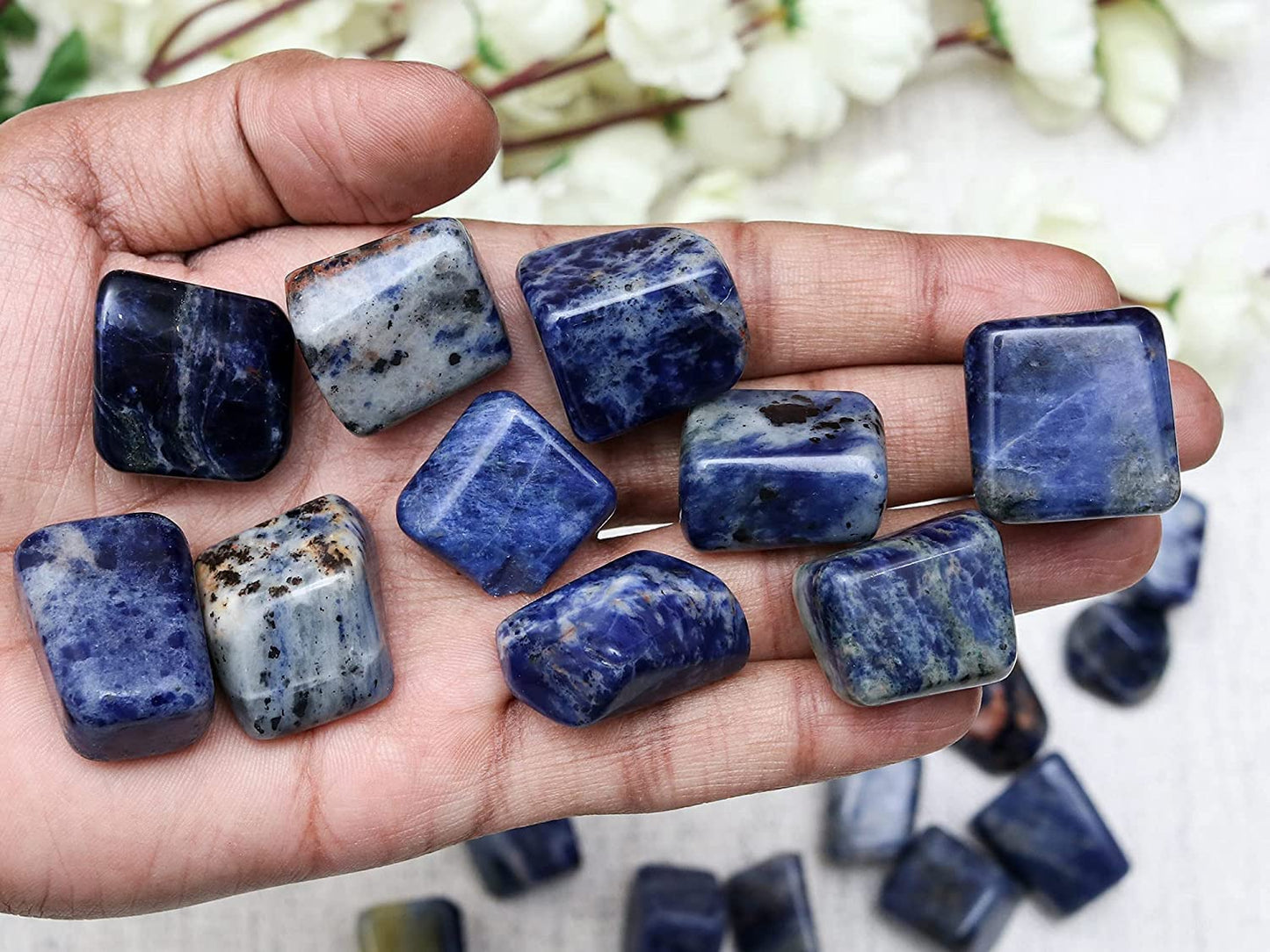 Zaicus 1lb Iolite Tumbled Stones |Natural Stones | Home Decor | Size 20-25 mm