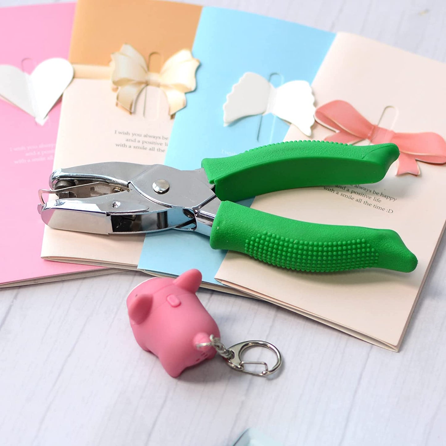 1/4 and 1/8 Inch Small Single Hole Punch, 2 Pack Handheld Circle Shaped Hole Puncher with 8 Sheet Capacity for DIY Craft Paper, Tag & Ticket, Perfect for Home, Office, Back to School Supplies
