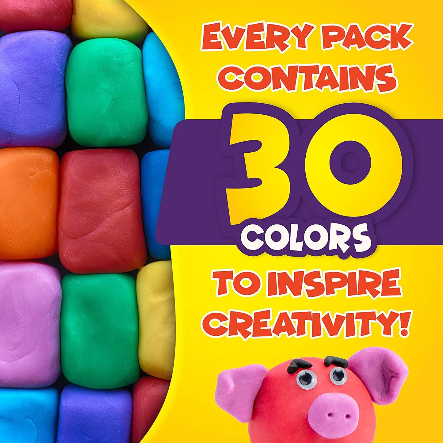 Creative Kids Air Dry Clay Modeling Crafts Kit for Children - 30 Vibrant Colors & 3 Clay Tools