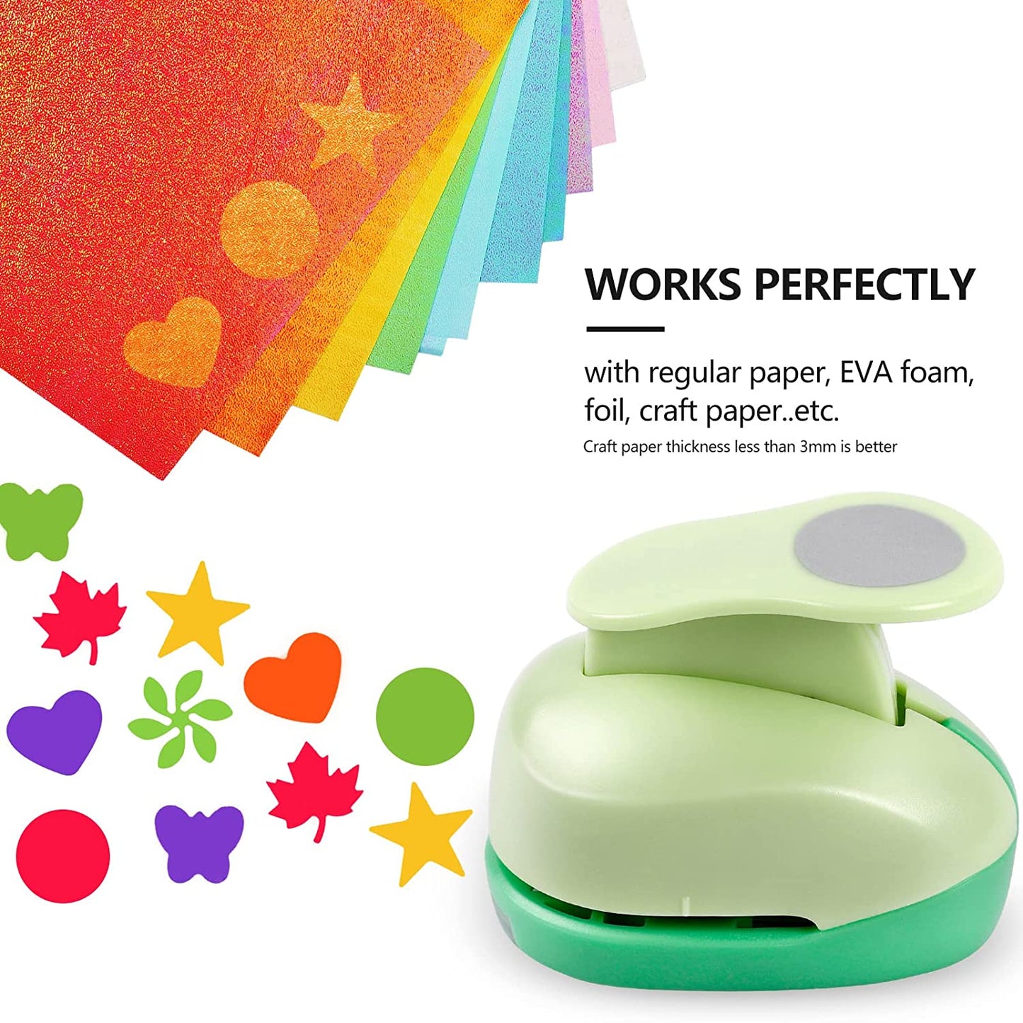 UCEC 6 Pcs Craft Hole Punch, 1-Inch Paper Puncher Handmade Hole Scrapbooking Punches, Different Shape Crafting Designs for Kindergarten Teacher Office Supplies Kids