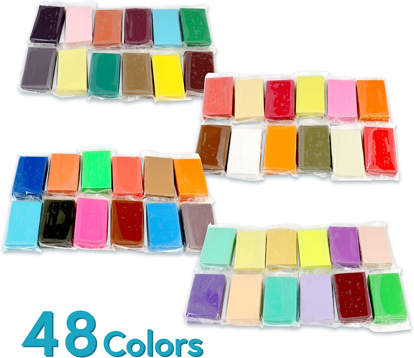 Sargent Art Modeling Clay Assorted 48 Counts, Non-Hardening and Individually Wrapped