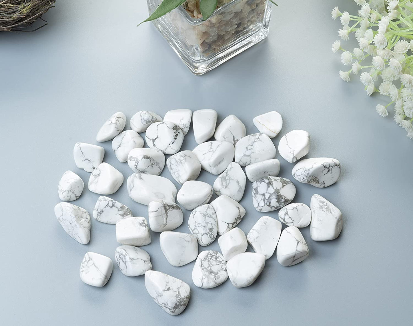 Crocon 1LB Black Strawberry Mini Tumbled Stones and Crystals Bulk Natural Crystal Kit for Reiki Healing Crystals
