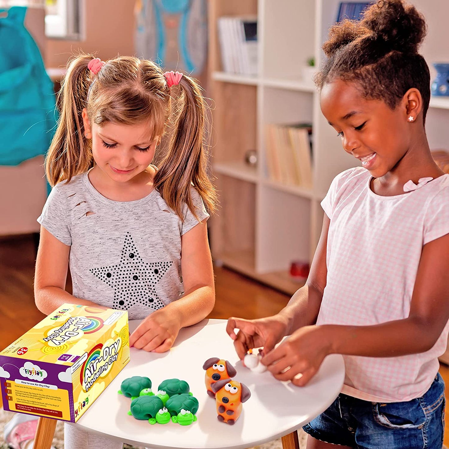 FLYFLAG Air Dry Clay 36 Colors, Soft & Ultra Light, Modeling Clay with Accessories, Tools and Tutorials