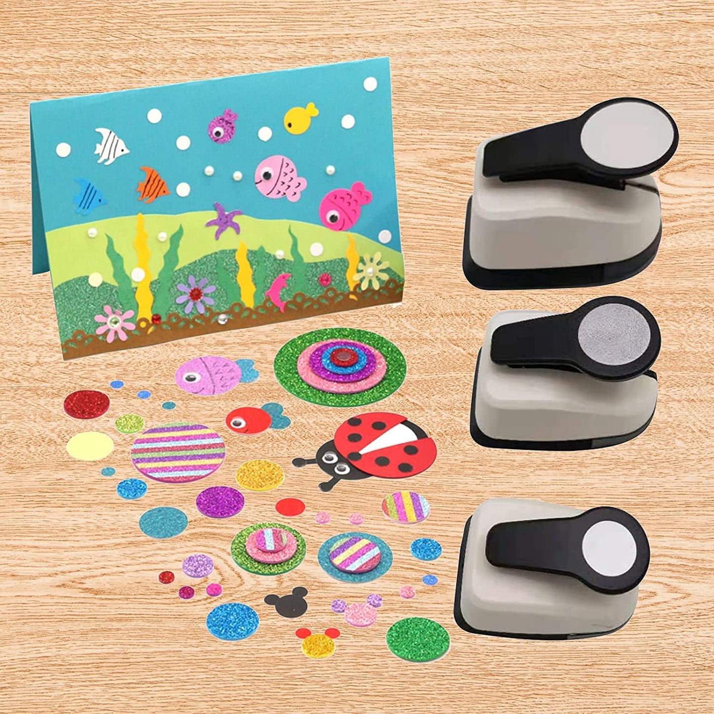Paper Punches, 1 inch Hole Punch,Heart Paper Punch, 6pcs Hole Punch Set, Flower Paper Punch, For Scrapbooking