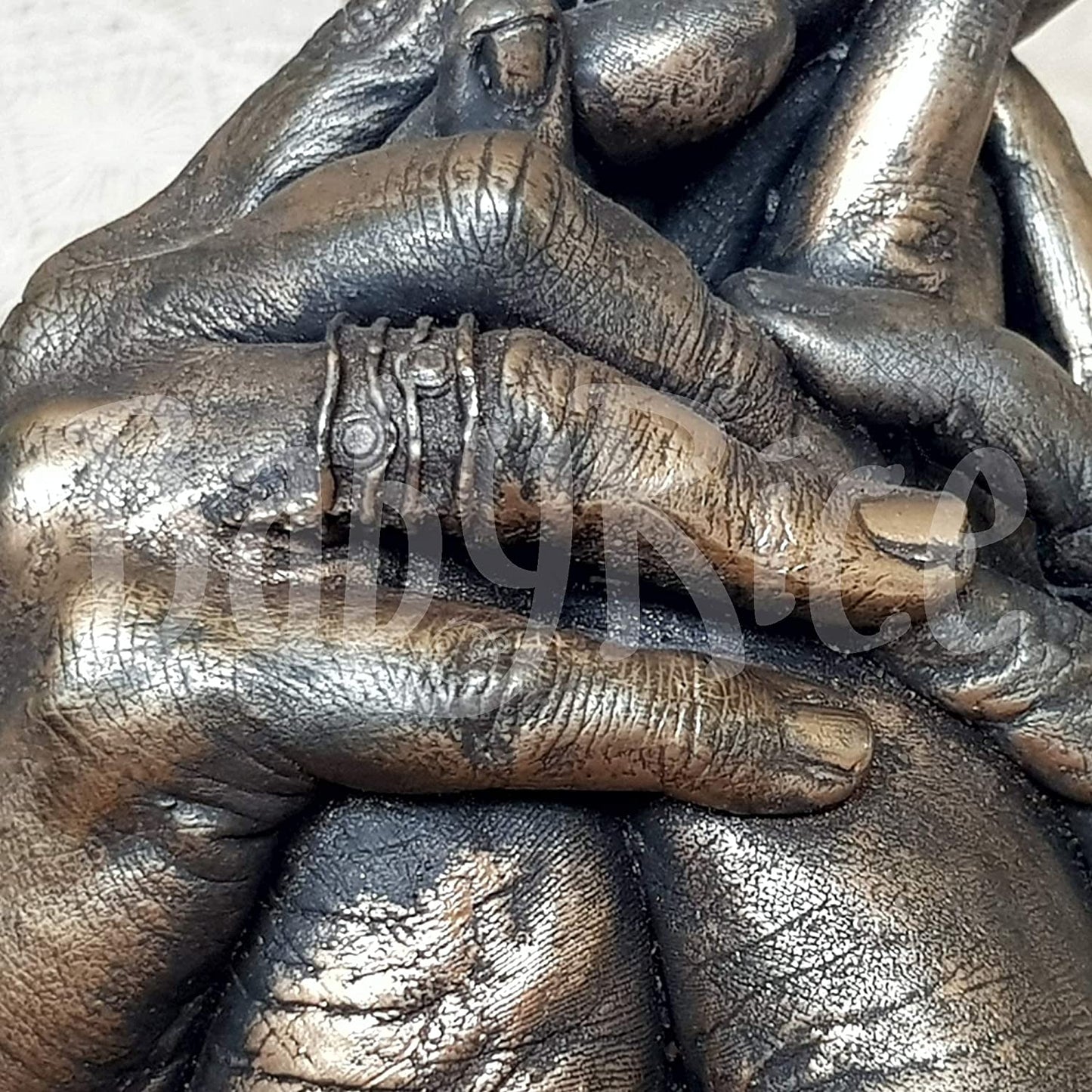 BabyRice 3D Family Hand Casting Kit, Large | 2kg BabyRice Alginate, 2kg Plaster, Metallic Bronze Finishing Kit, 2 Casting Container | Comprehensive Instructions