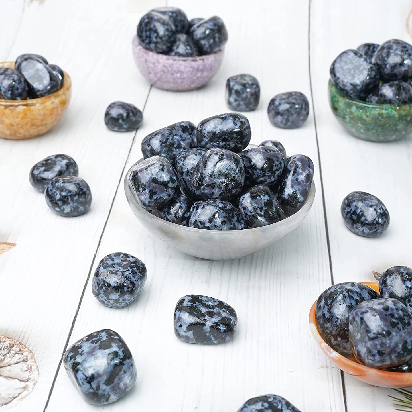 Zaicus 1lb Iolite Tumbled Stones |Natural Stones | Home Decor | Size 20-25 mm