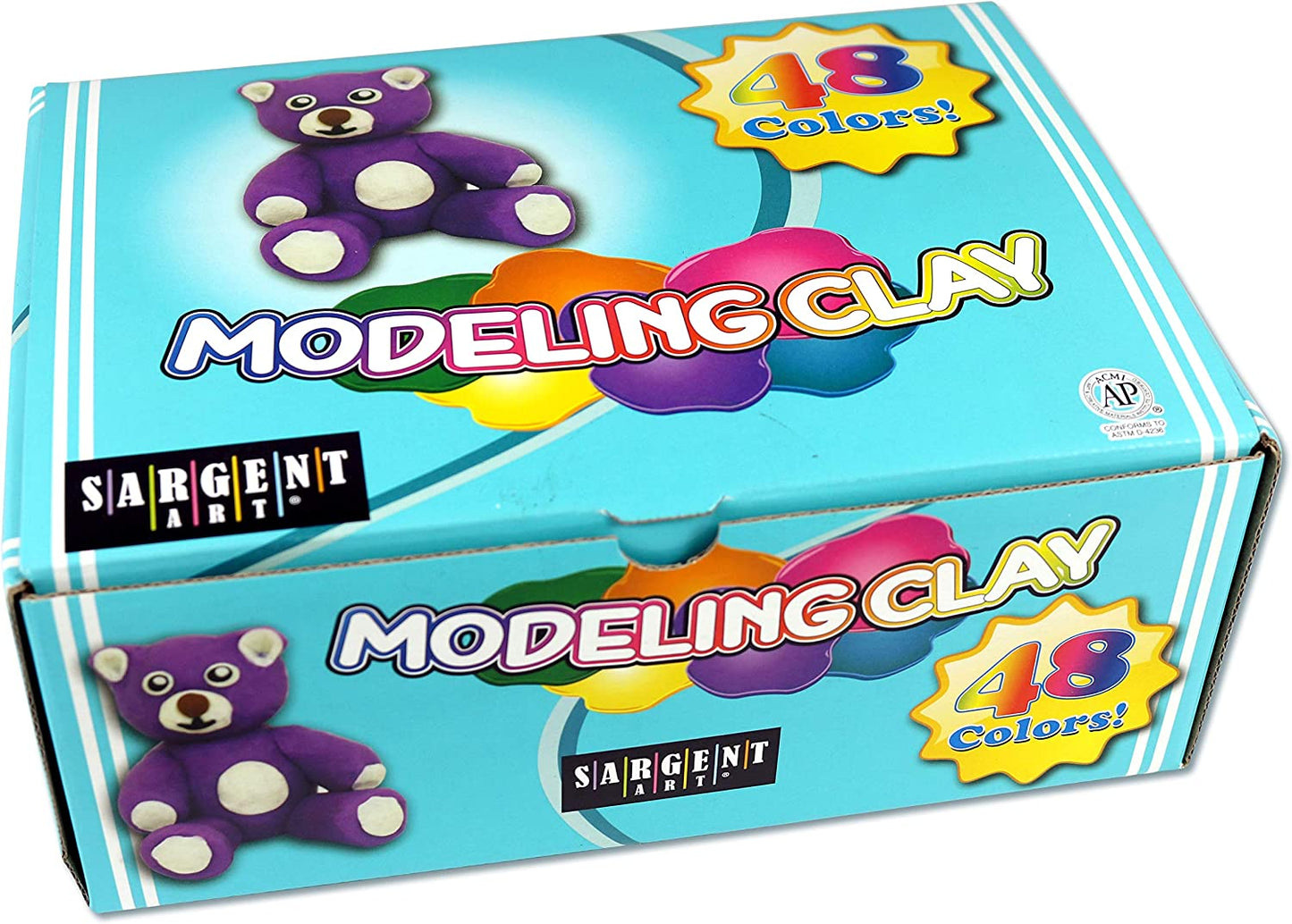 Sargent Art Modeling Clay Assorted 48 Counts, Non-Hardening and Individually Wrapped