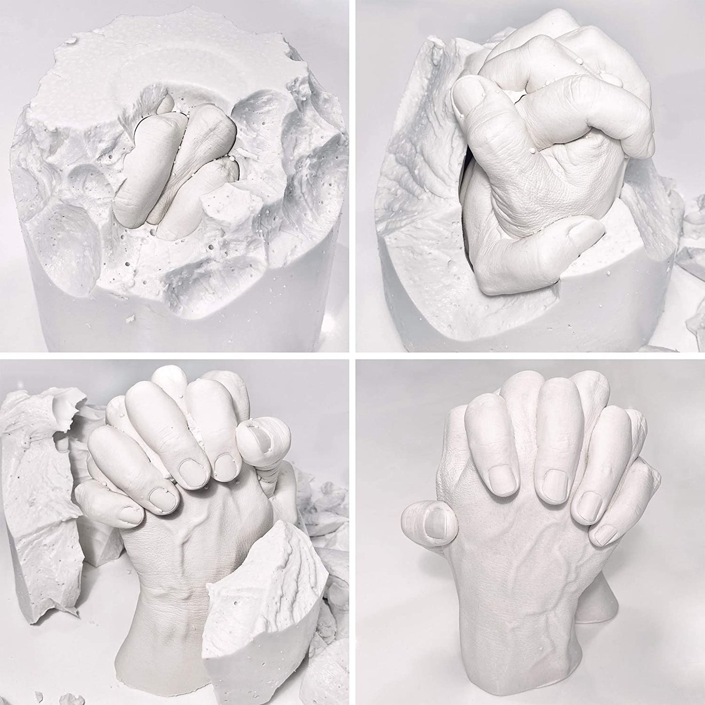 Pendle & Birdie Hand Casting Kit - A Complete Premium Craft Gift to Create a Two-Hand Couples Sculpture Keepsake. Large Kit incl. an Elegant Stand, Plaster & Colour Changing Alginate