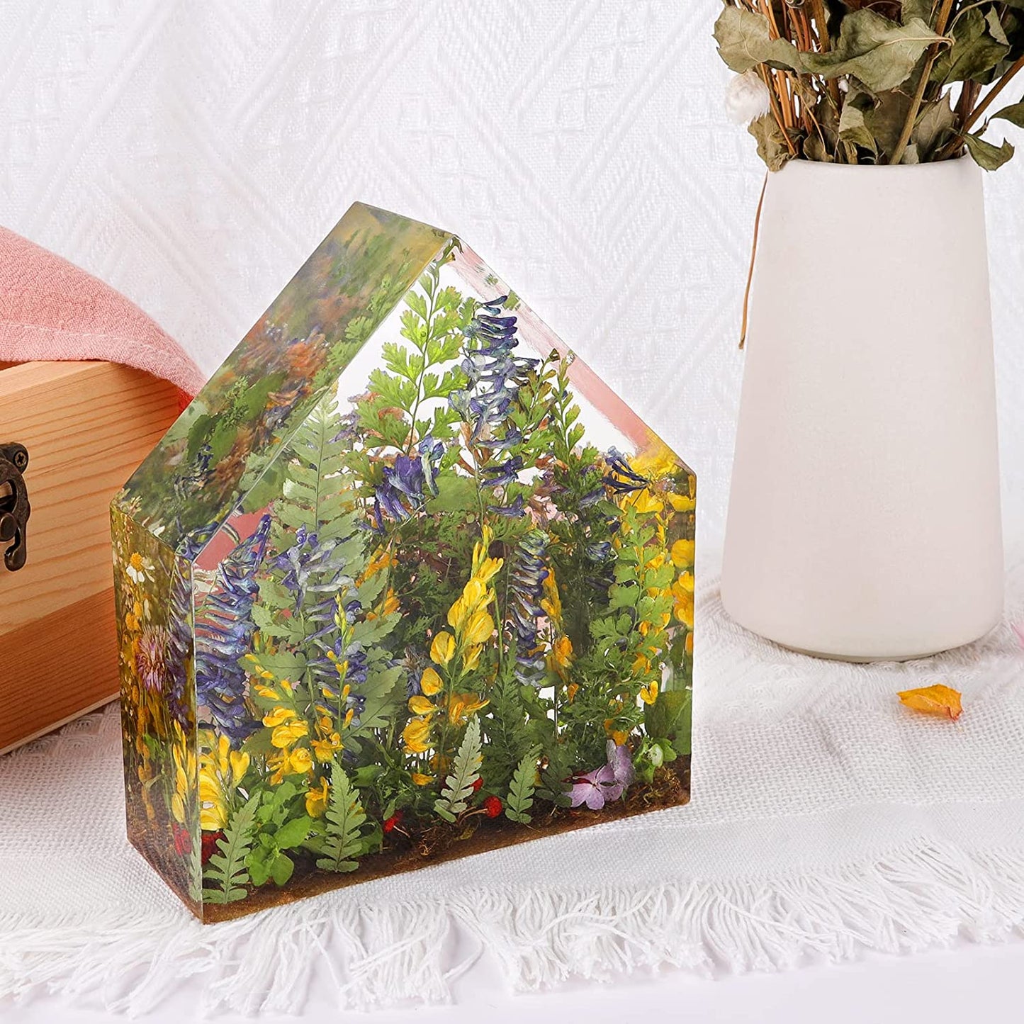 MARKOO Large Silicone Bookends Resin Molds, Rectangle Silicone Resin Molds for Resin Casting, Epoxy Resin Molds for Flowers Preservation, Resin Art, DIY Wedding, Valentine