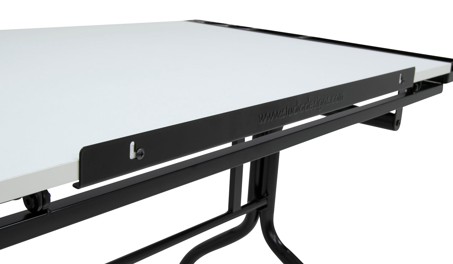 Studio Designs Metal Folding Drafting Table, Black, Wood Top