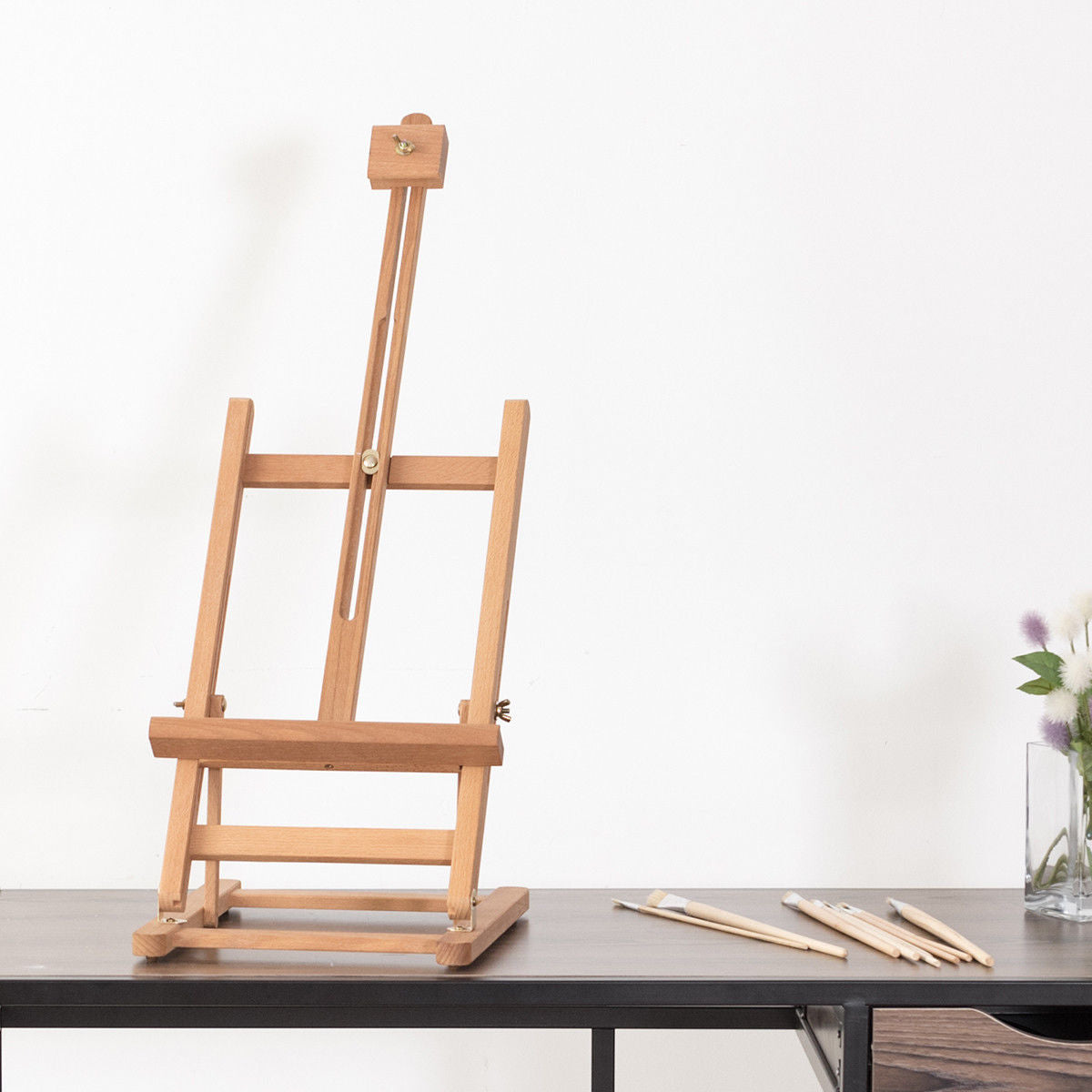 Costway Portable Wood Tabletop Easel H-Frame Adjustable Artist Painting Display Studio